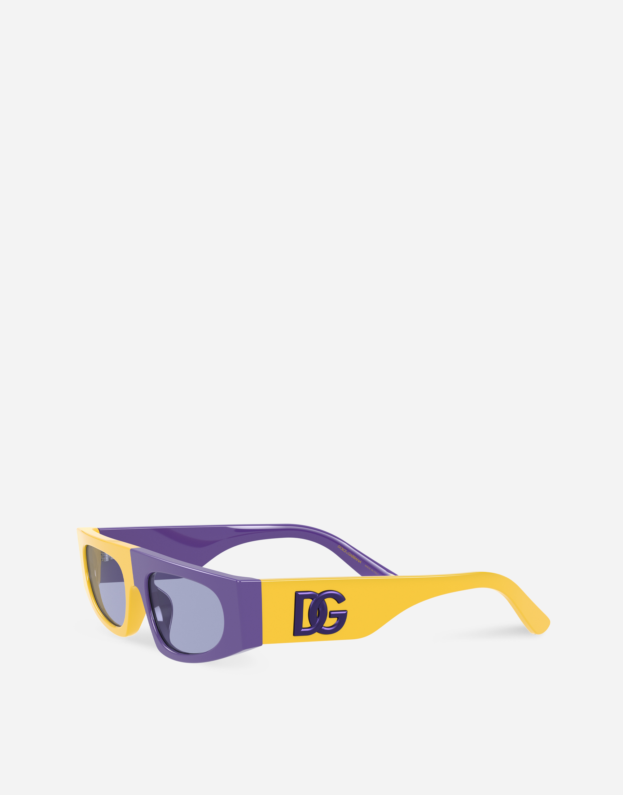 Shop Dolce & Gabbana Sport Sunglasses In Yellow / Violet