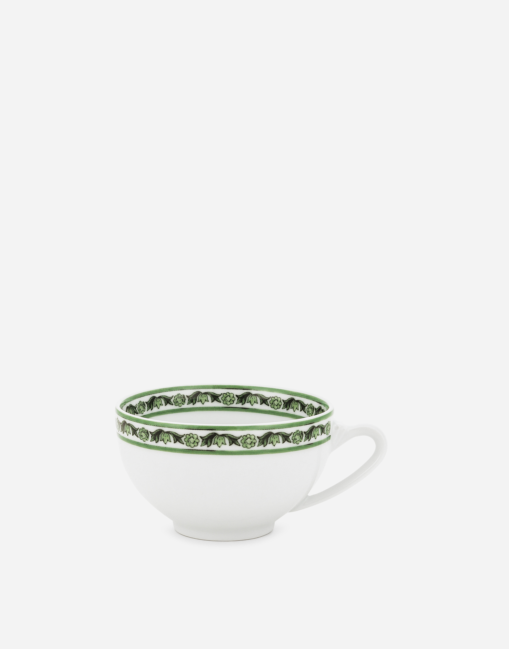 Dolce & Gabbana Set 2 Porcelain Teacups With Saucers In Multicolor