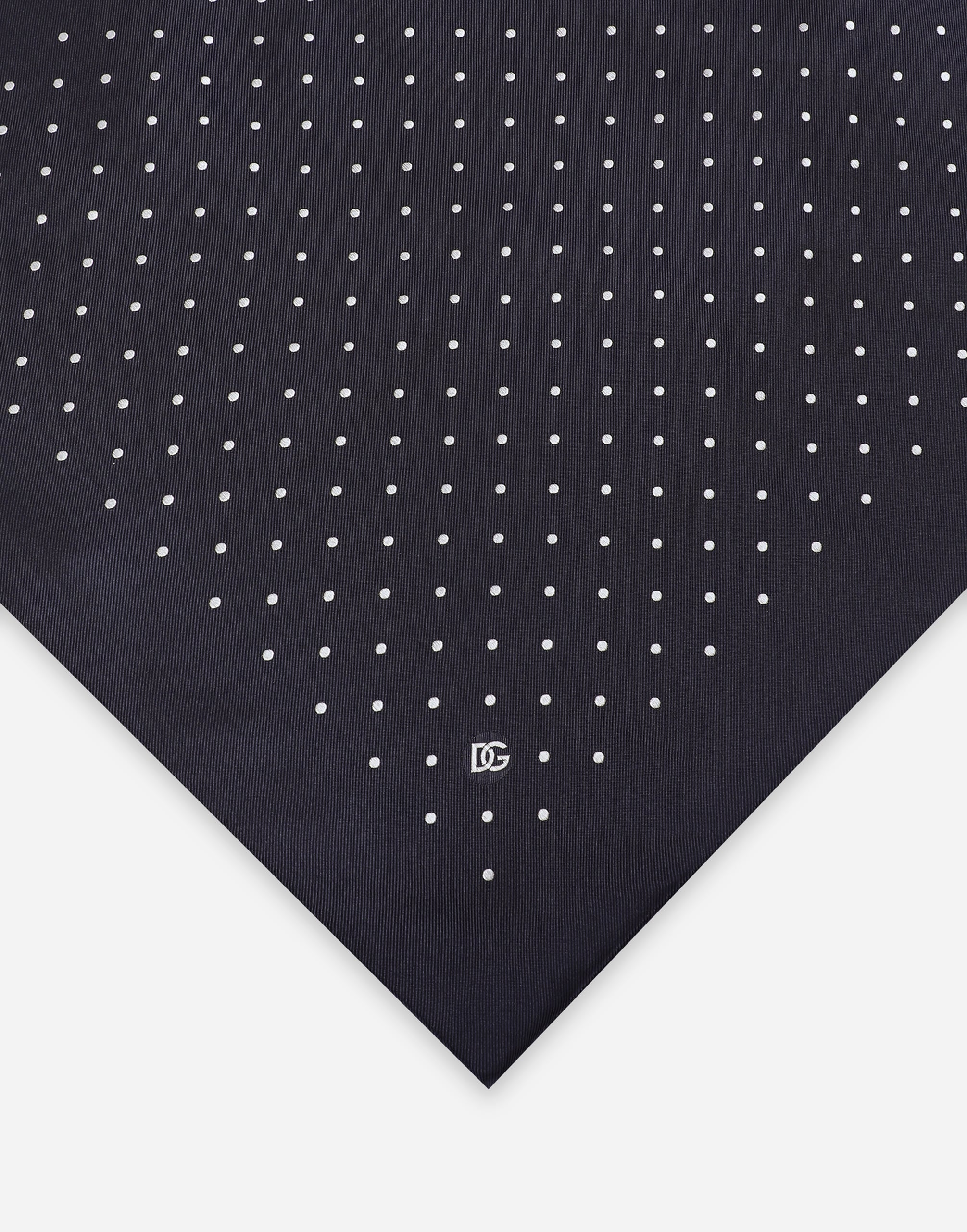  Dolce & Gabbana Dolce & Gabbana Silk Jacquard Pocket Square With Dg Logo - Man Ties And Pocket Squares Blue Silk Onesize 
