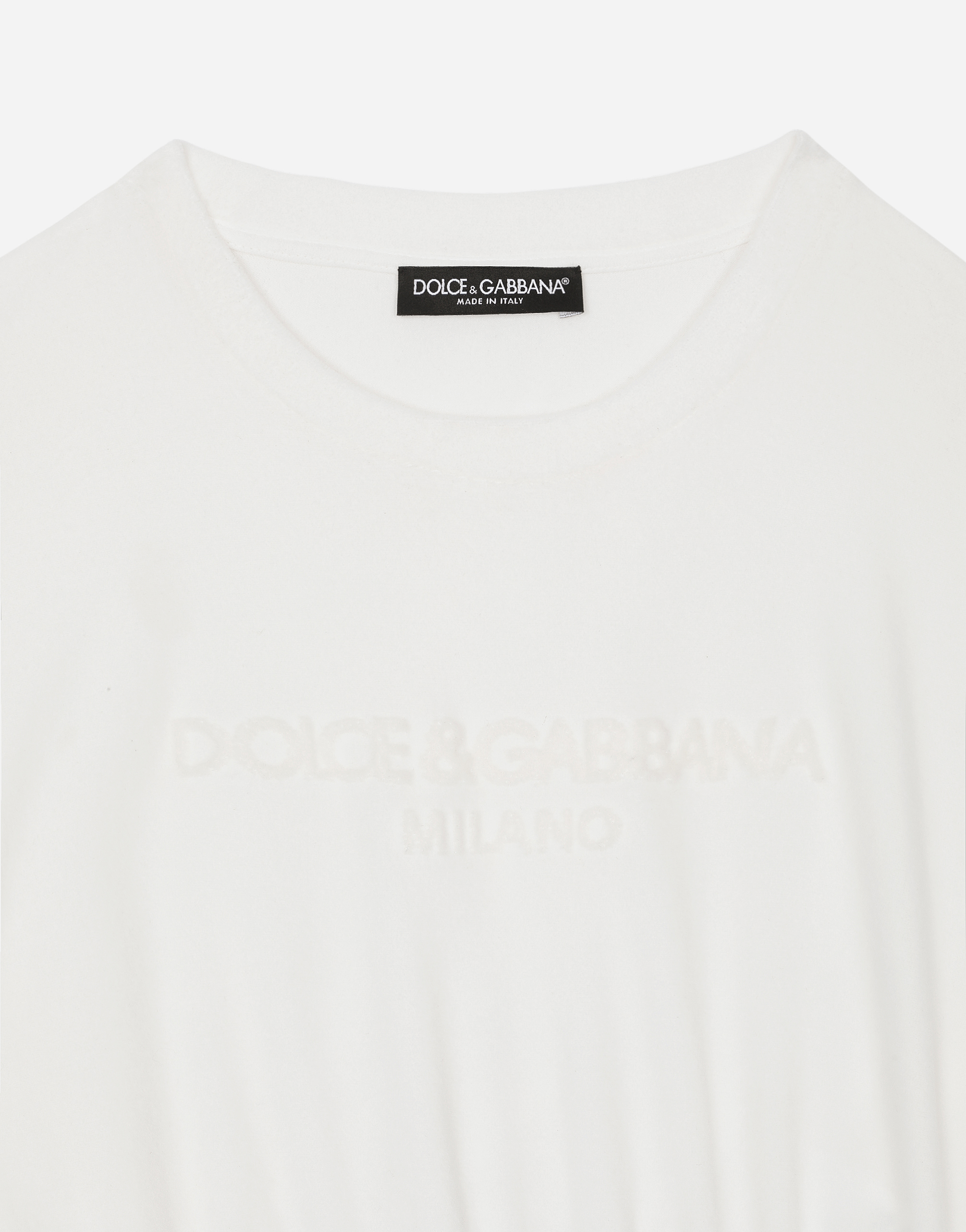 DOLCE & GABBANA CHENILLE TOP WITH DOLCE&GABBANA LOGO