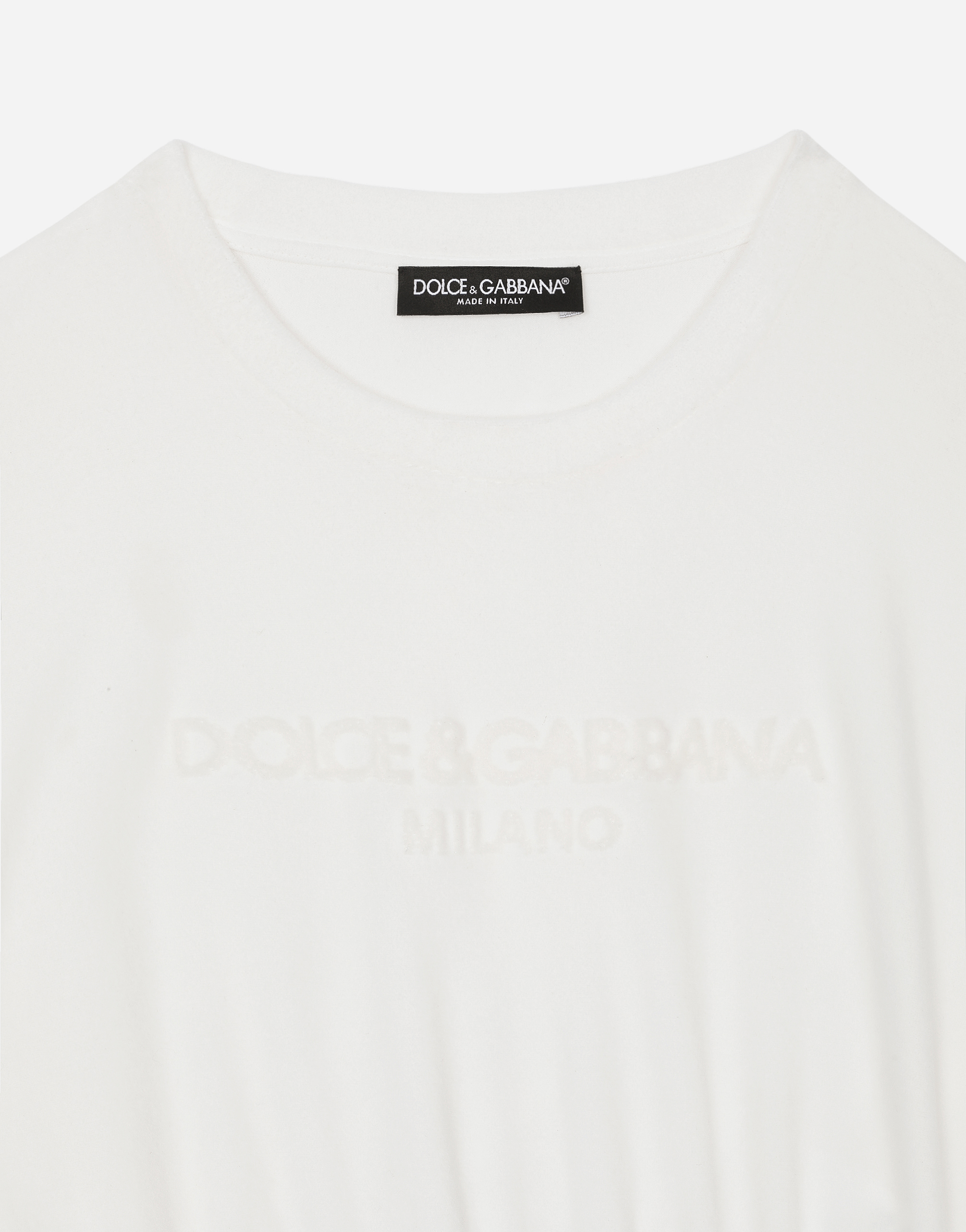 Shop Dolce & Gabbana Chenille Top With Dolce&gabbana Logo In Multicolor