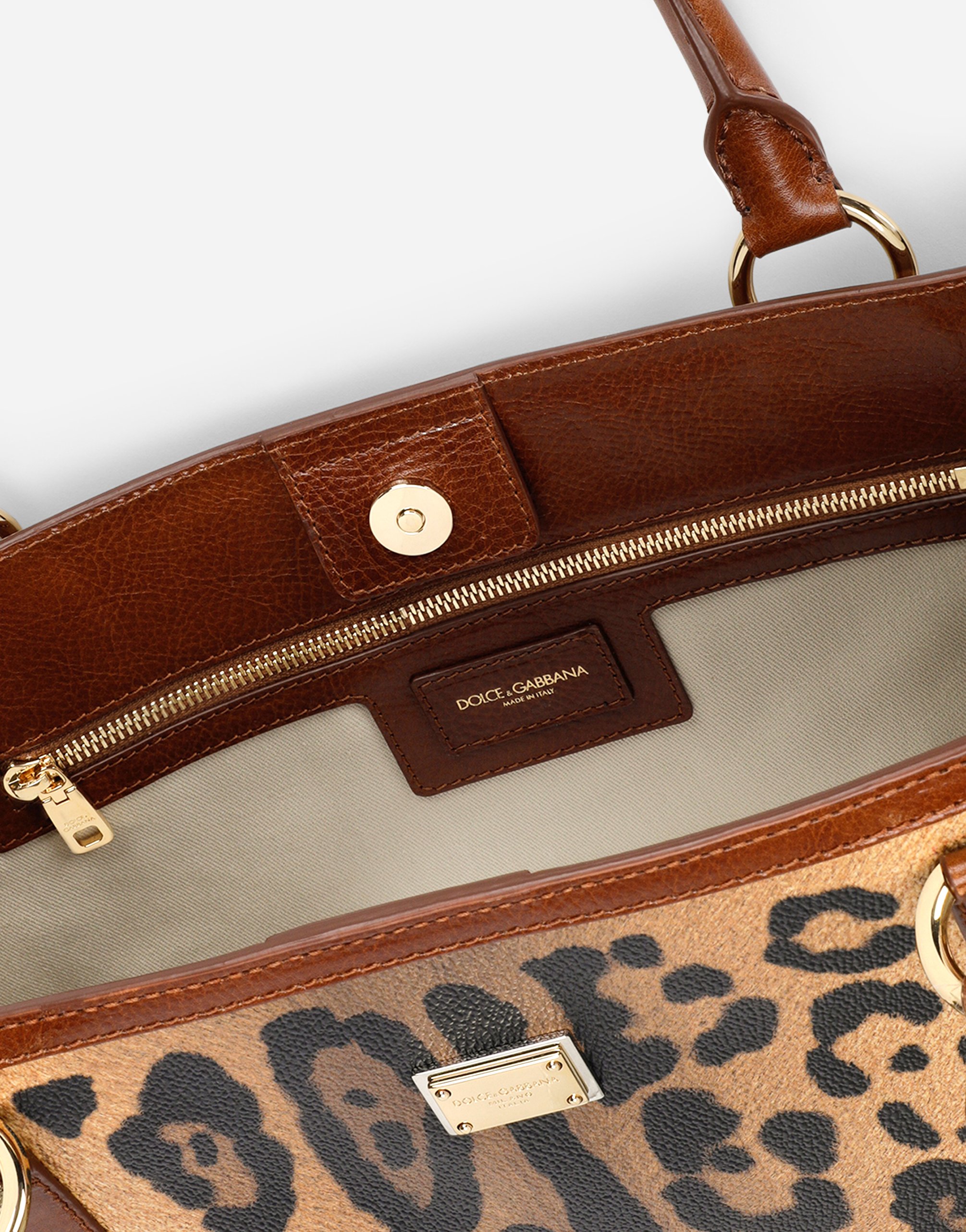 Leopard-print Crespo shopper with branded plate