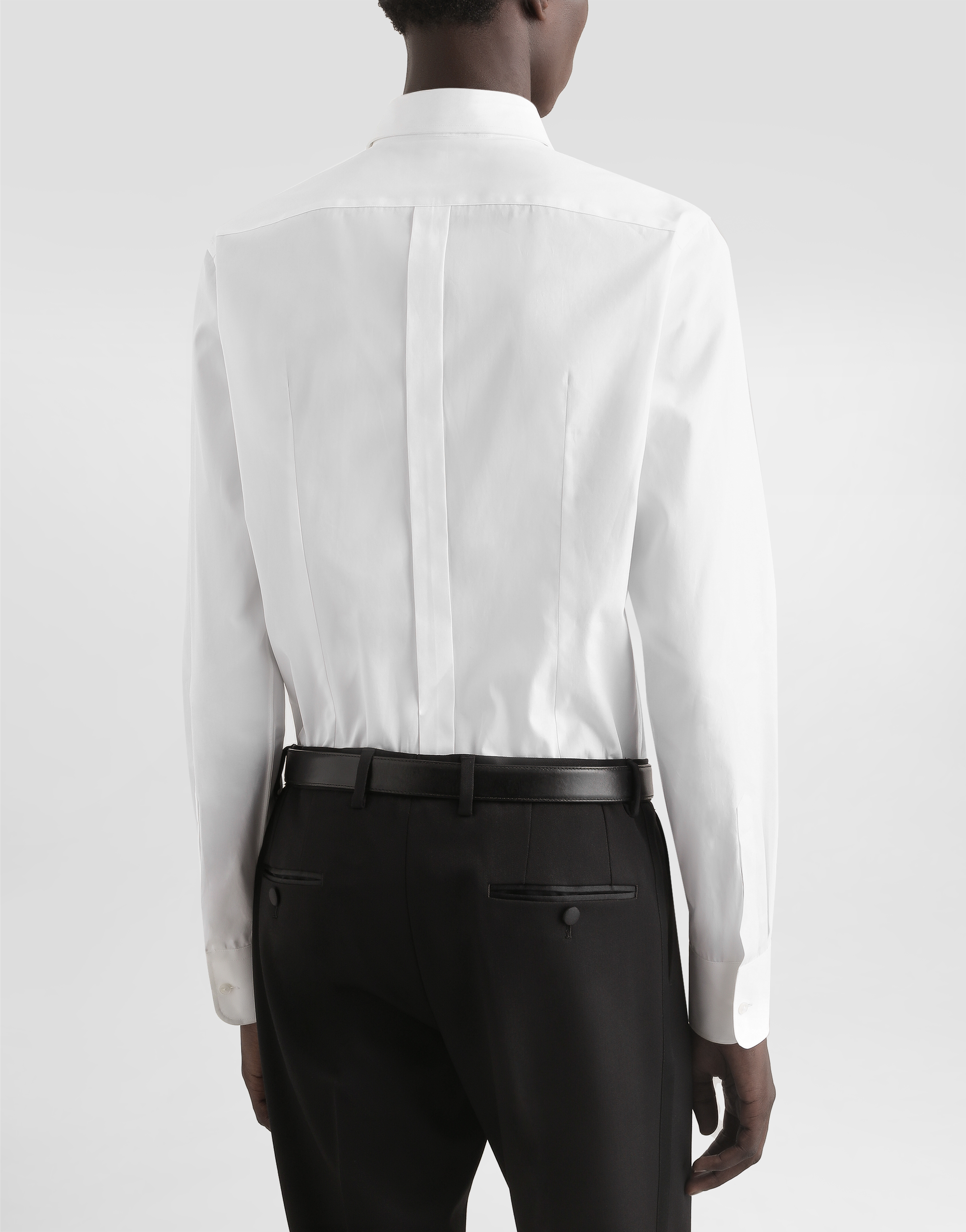 Cotton poplin tuxedo shirt