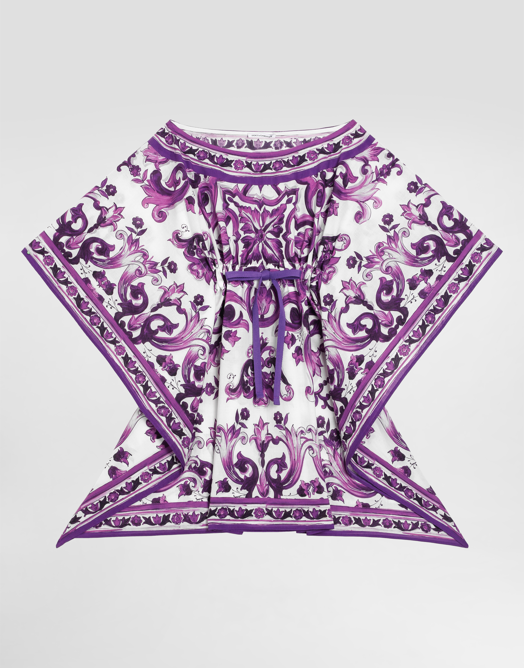Dolce & Gabbana Majolica-print Short Cotton Caftan