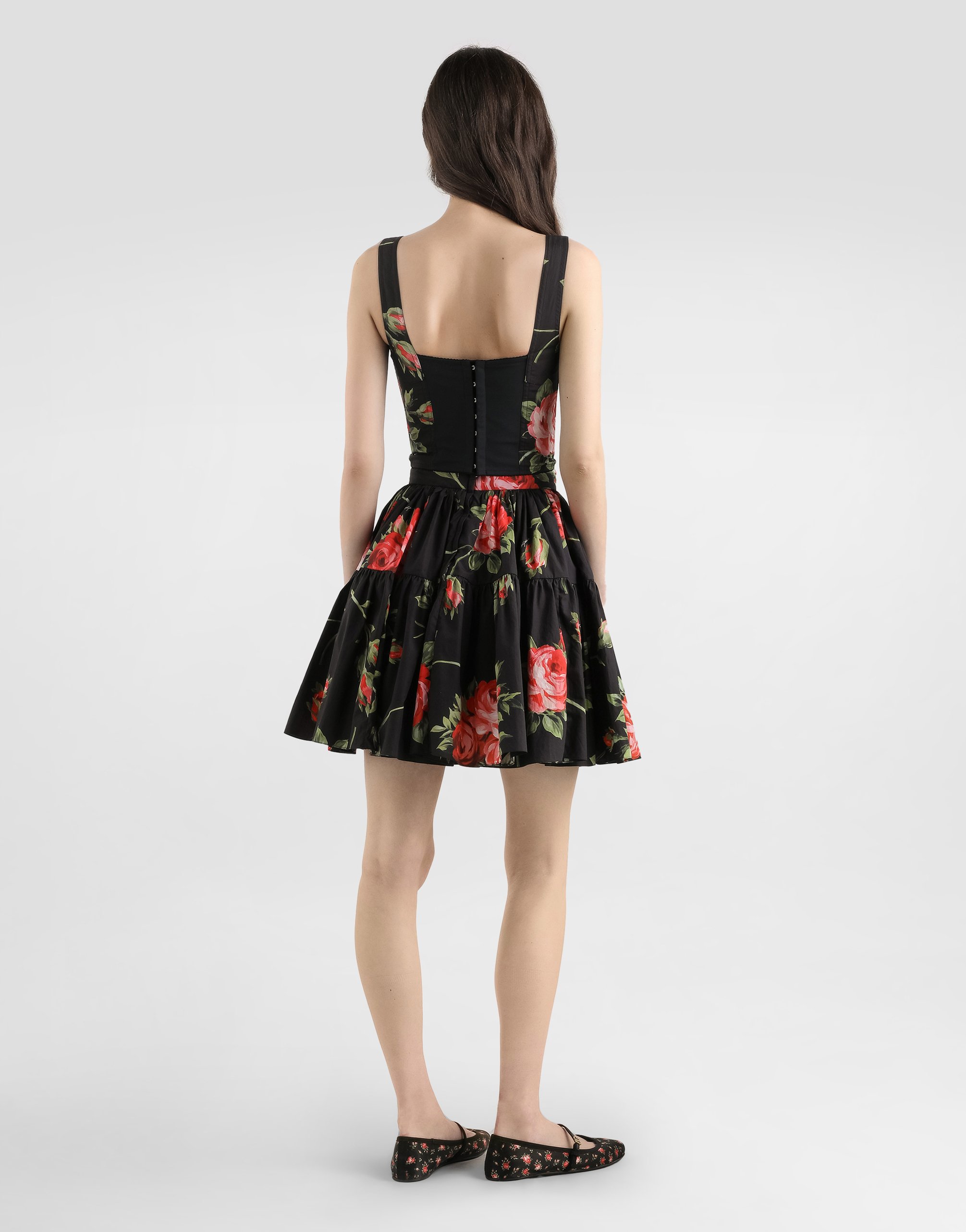 Dolce & Gabbana Rose Bouquet-print Short Skirt In Multi