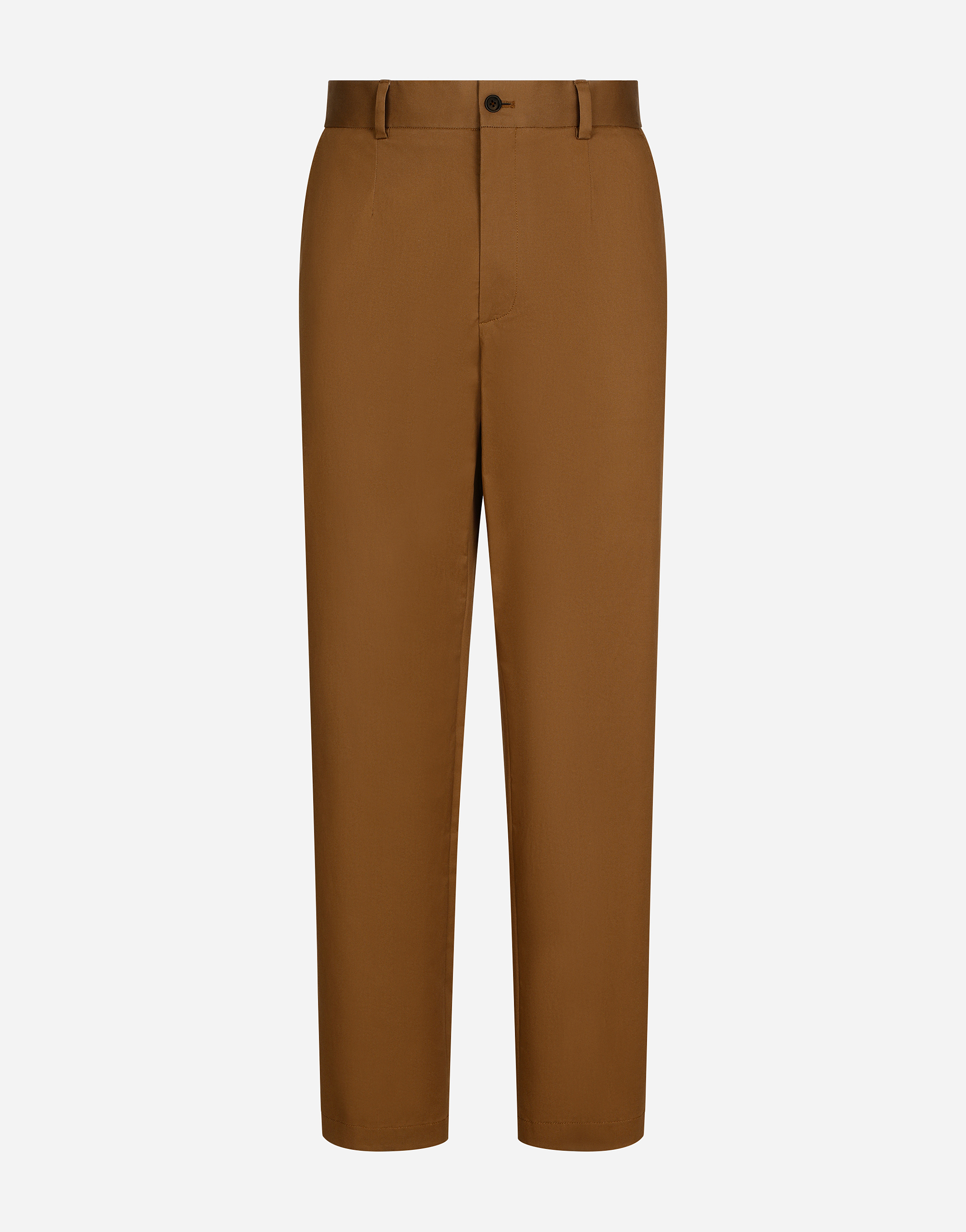 Dolce & Gabbana Cotton Trousers Featuring Belt Loops In Brown