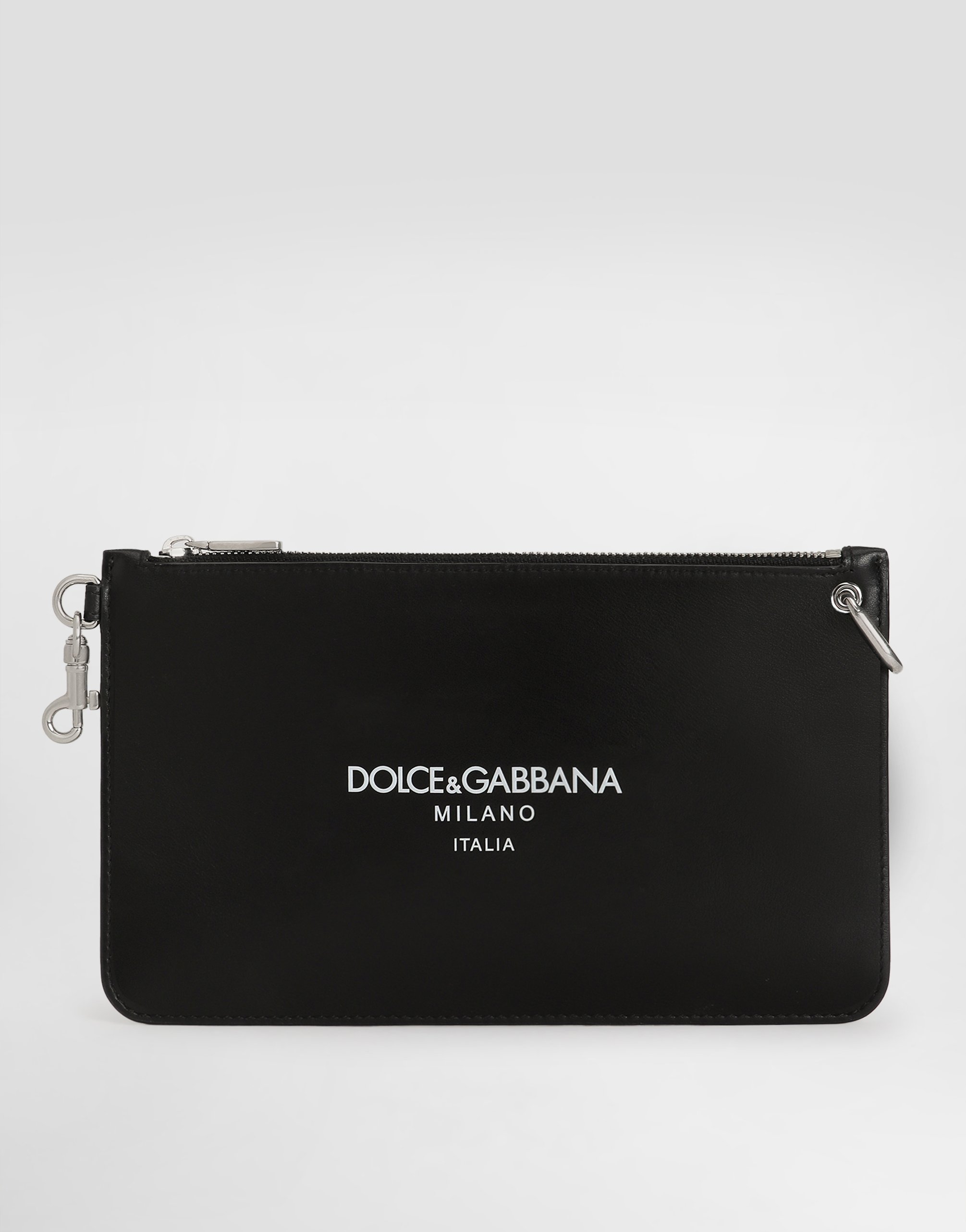 Calfskin toiletry bag in Black for Men | Dolce&Gabbana® US