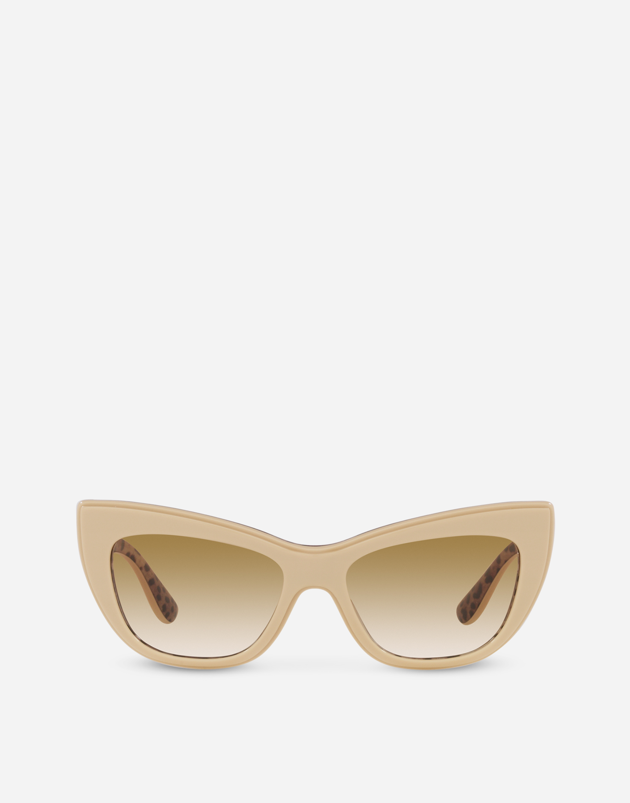 Dolce & Gabbana New Print Sunglasses In Ivory Leo Print