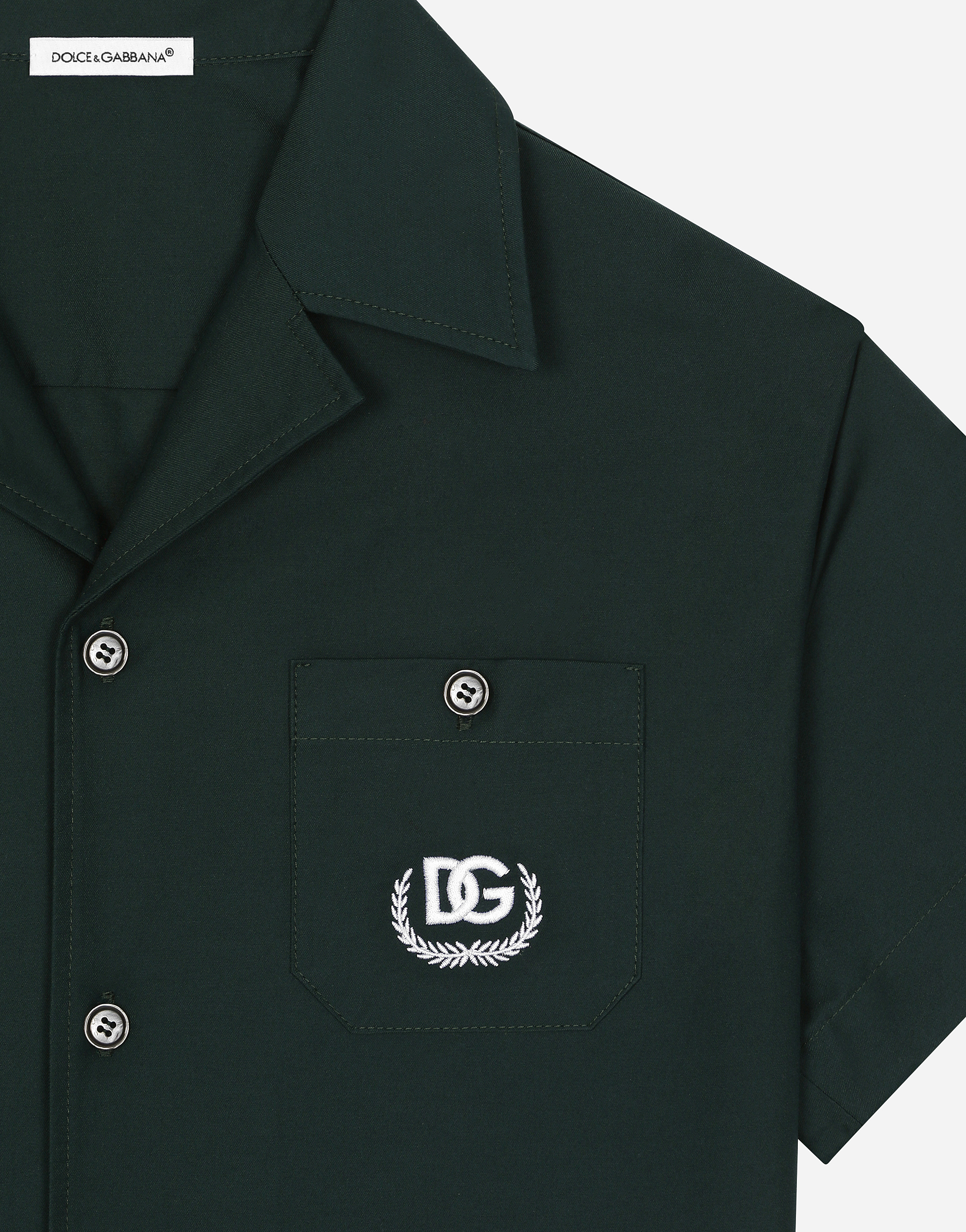 Dolce & Gabbana Poplin Buttoned Shirt In Green