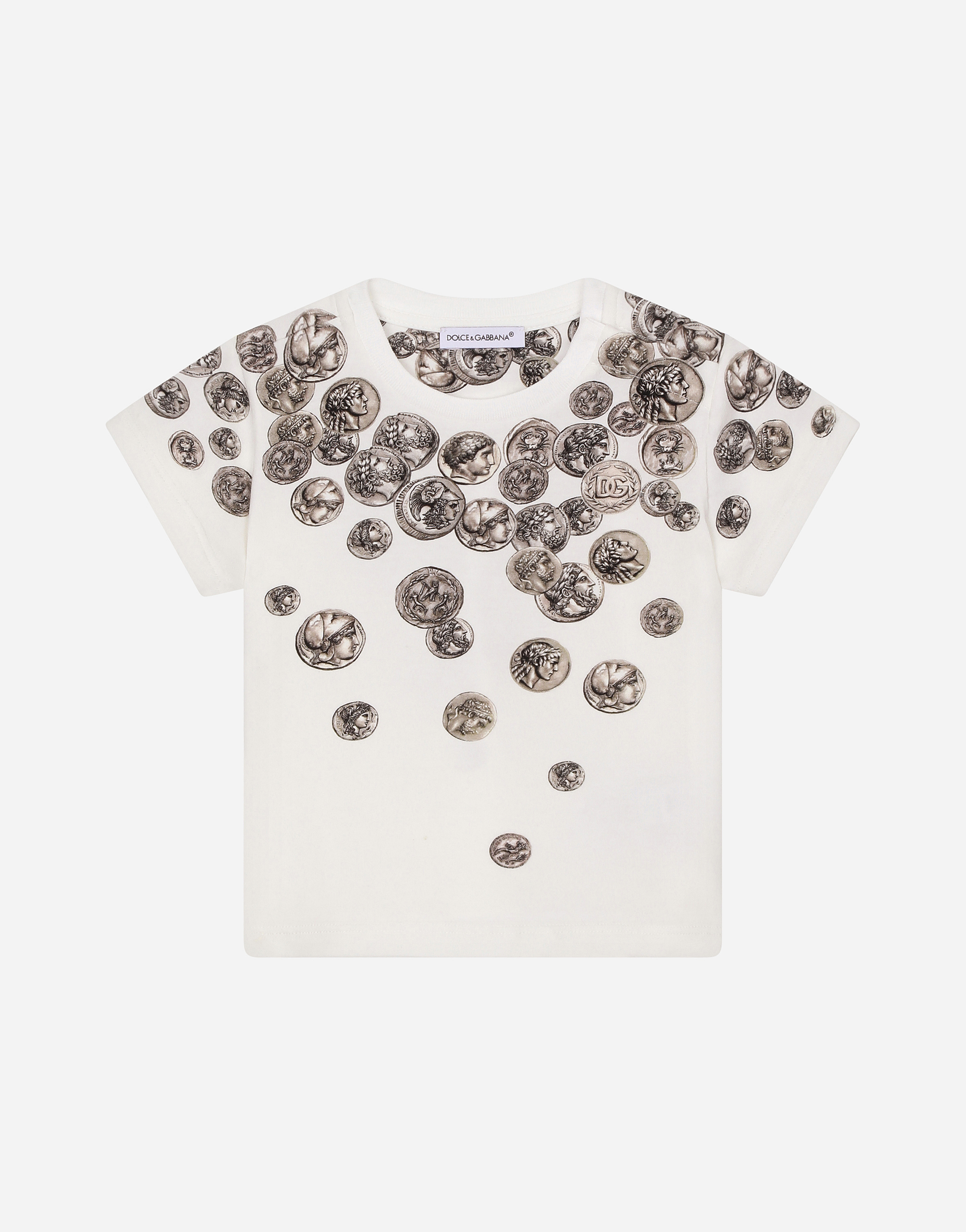 DOLCE & GABBANA OMBRÉ COIN-PRINT JERSEY T-SHIRT