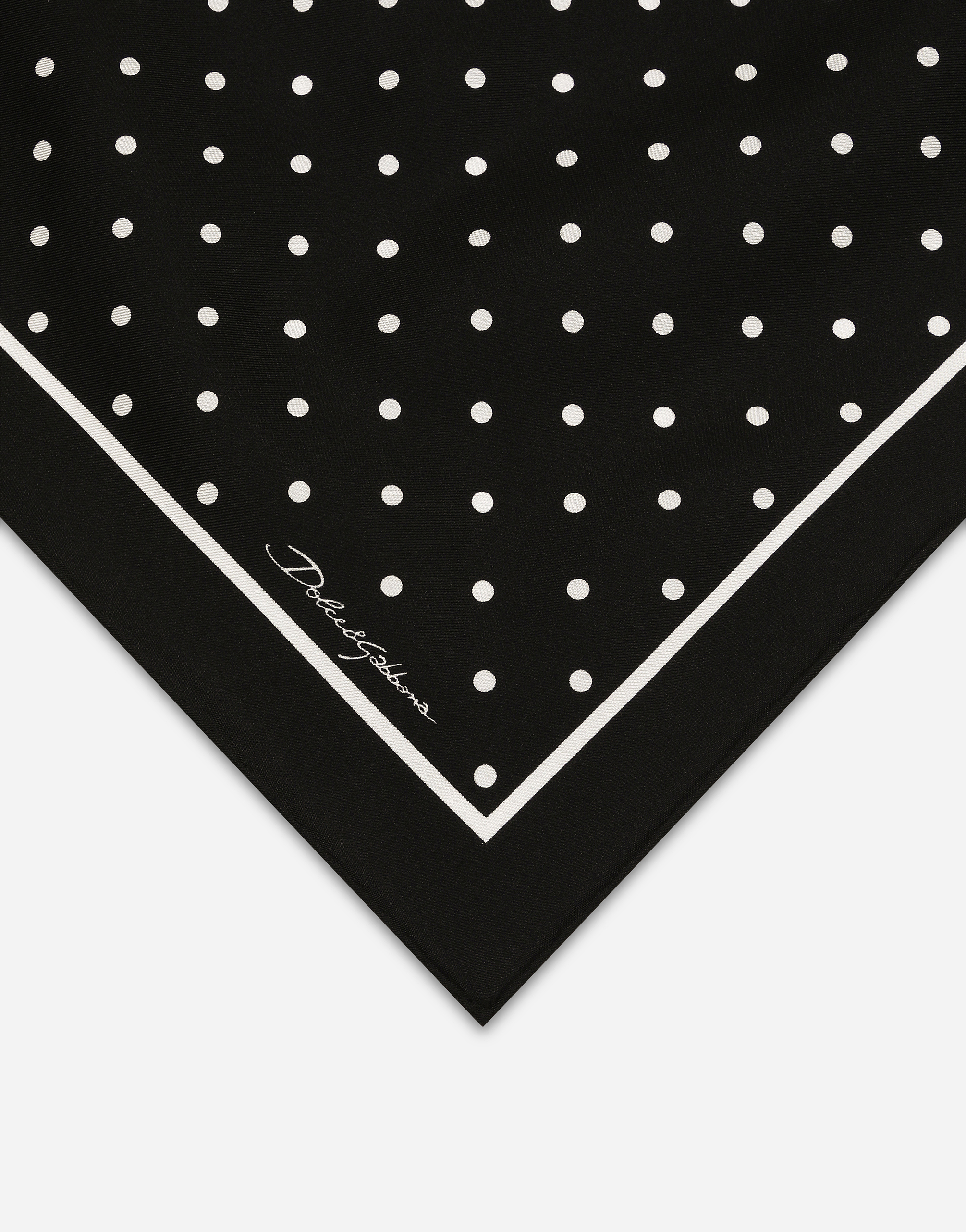 Dolce & Gabbana Silk Twill Scarf With Striped Print (50x50) In プリ