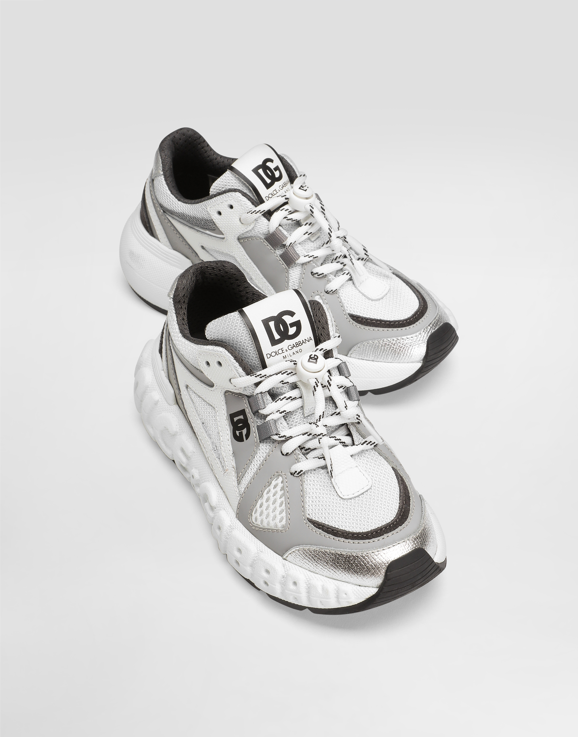 Nylon and mesh sneakers