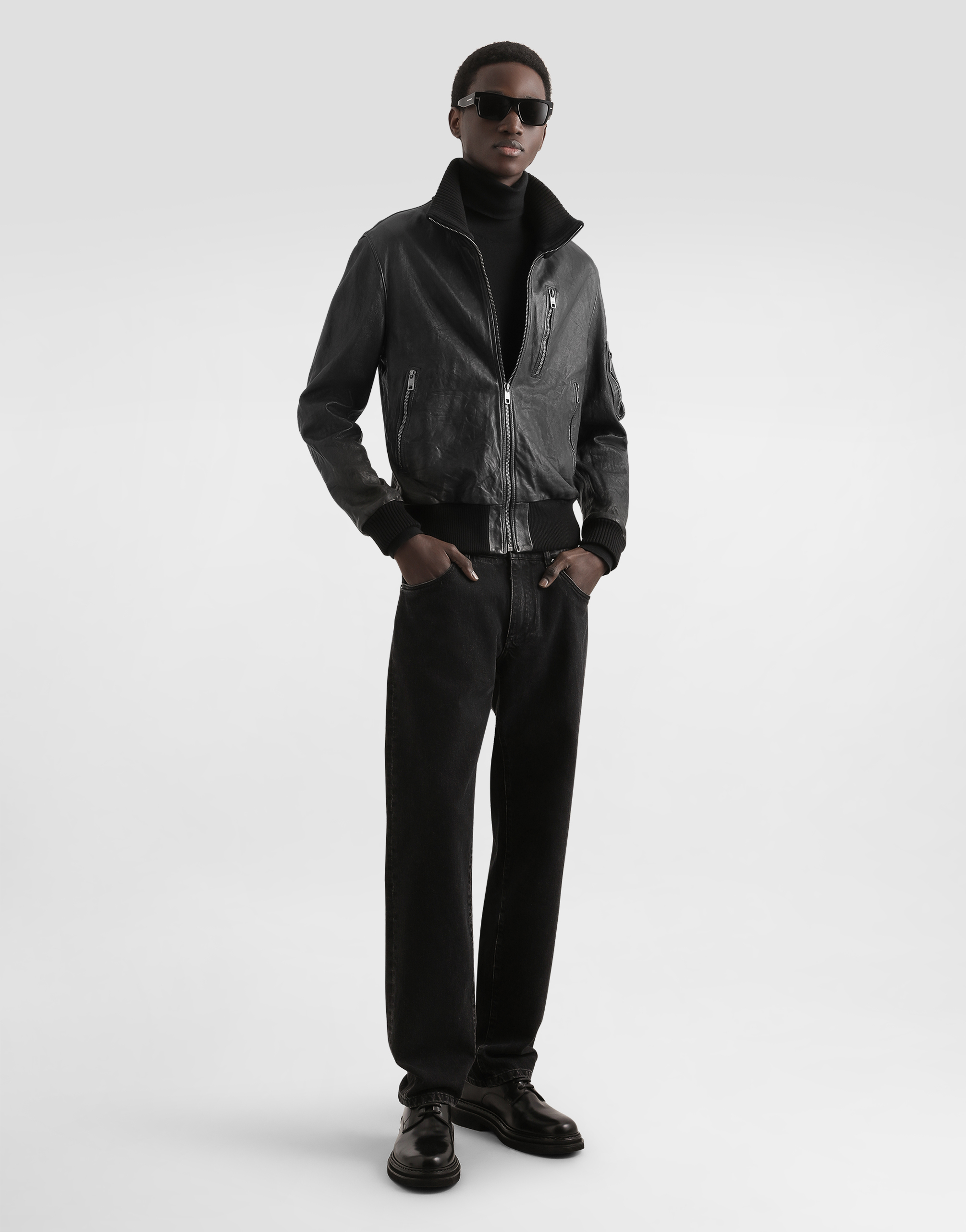 Aged effect nappa jacket