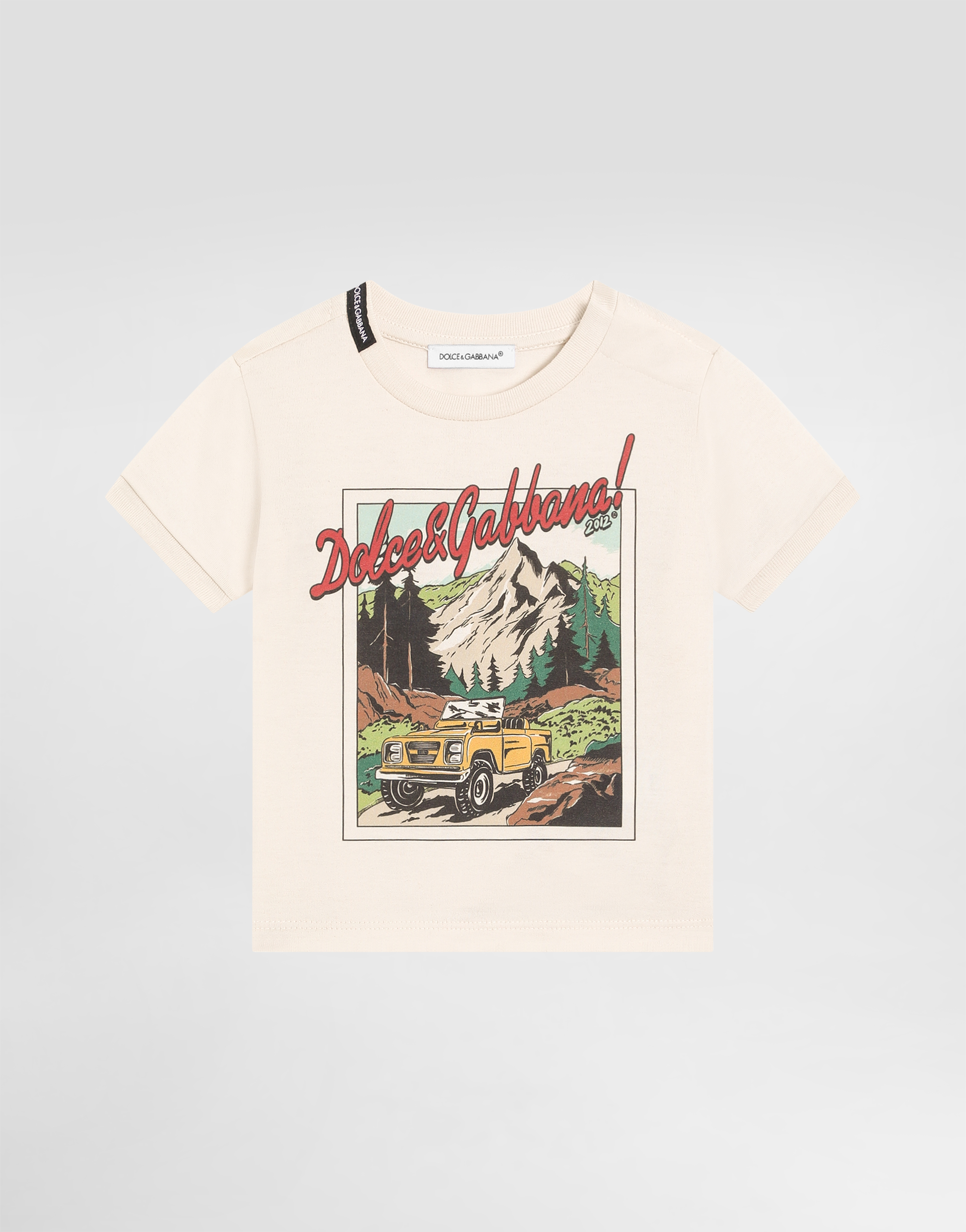 Jersey t-shirt with postcard print