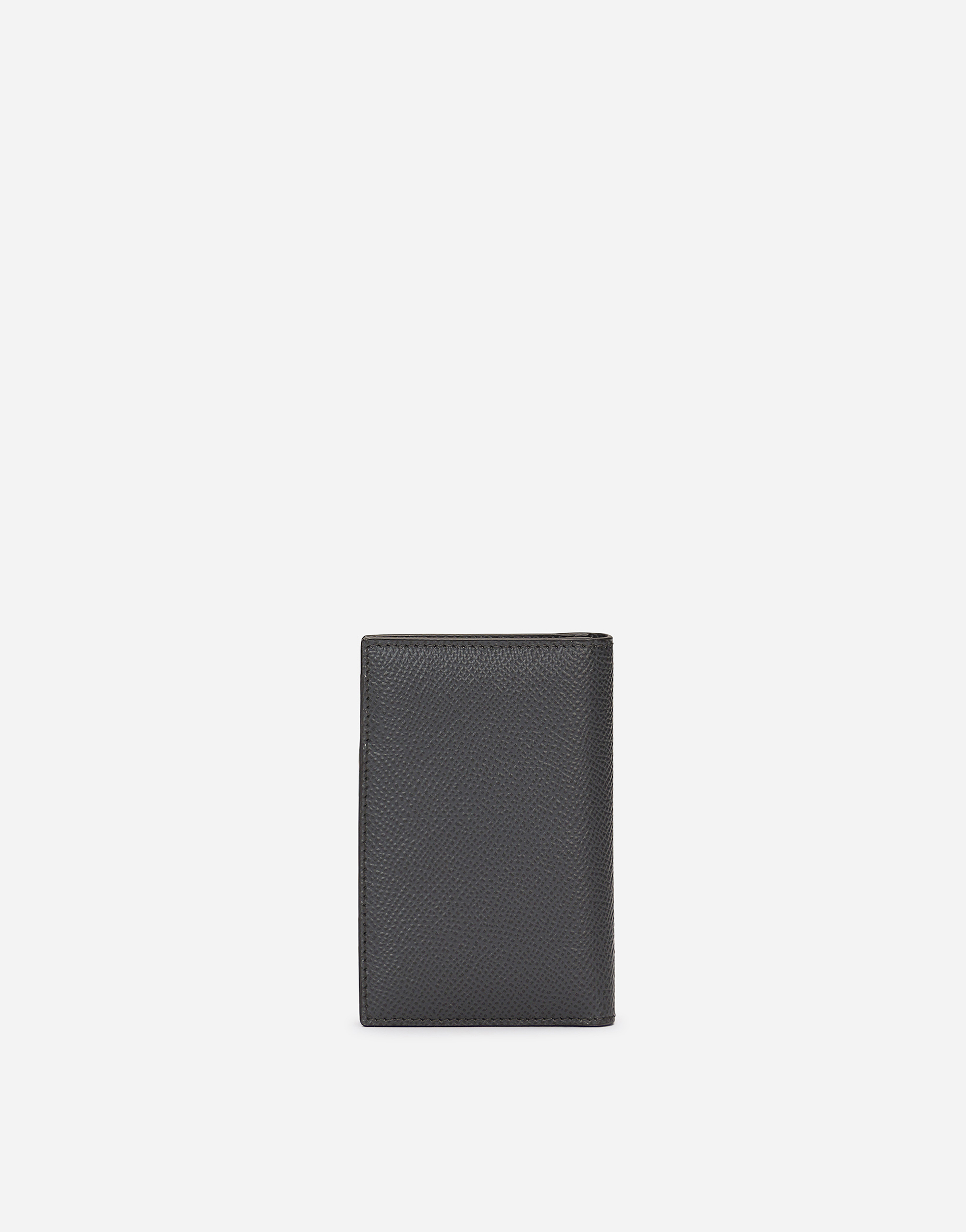 Dolce & Gabbana Dauphine-print Calfskin Bifold Card Holder In Grey