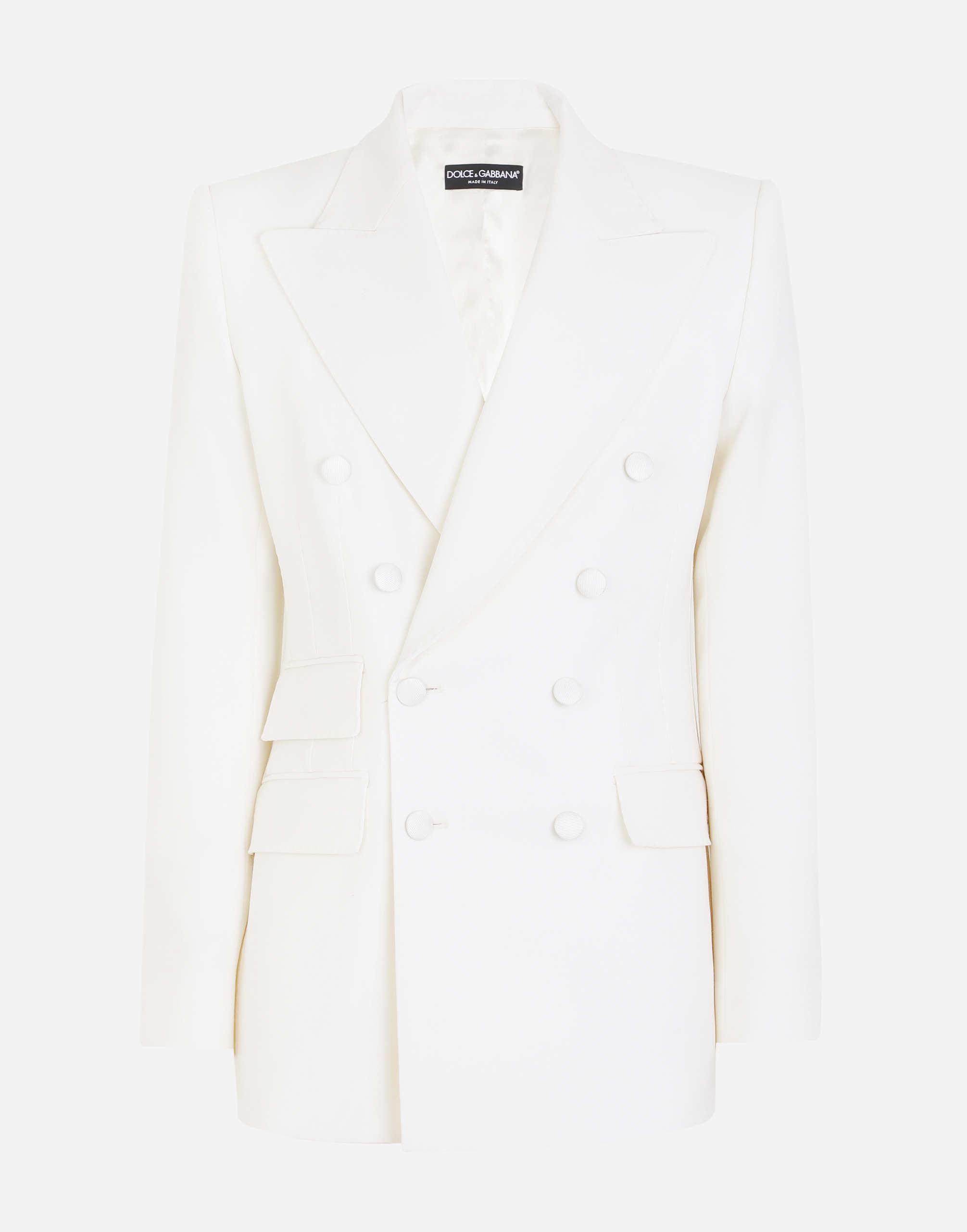 Dolce & Gabbana Double-breasted Virgin Wool Jacket - Woman Blazers White Wool