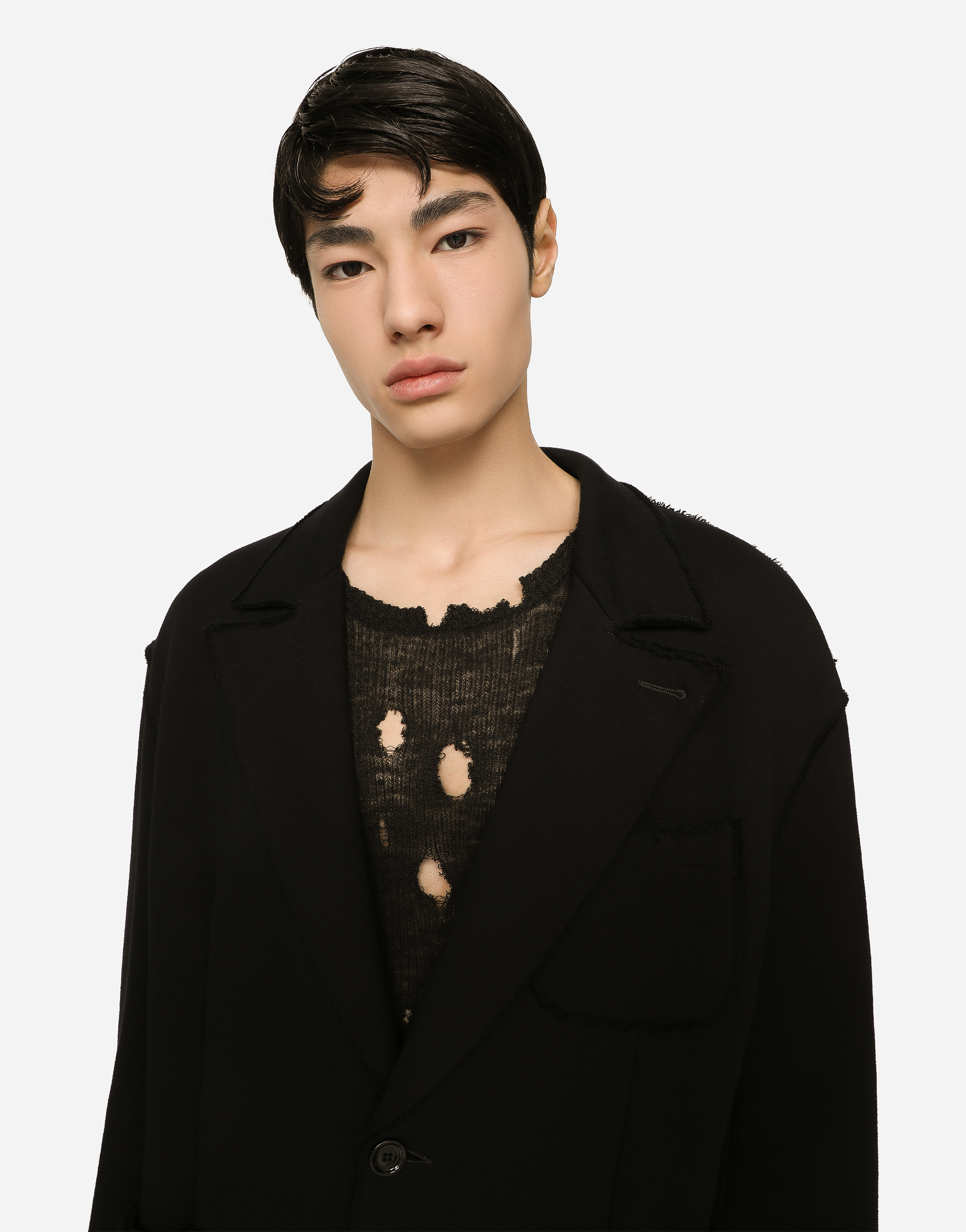 DOLCE & GABBANA OVERSIZE JERSEY JACKET WITH LOGO TAG