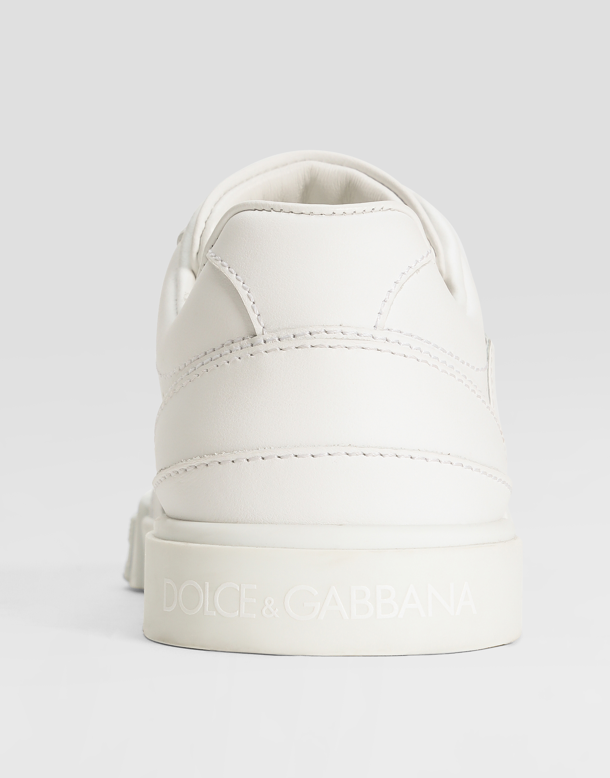 Dolce & Gabbana Calfskin Nappa New Roma Sneakers In White