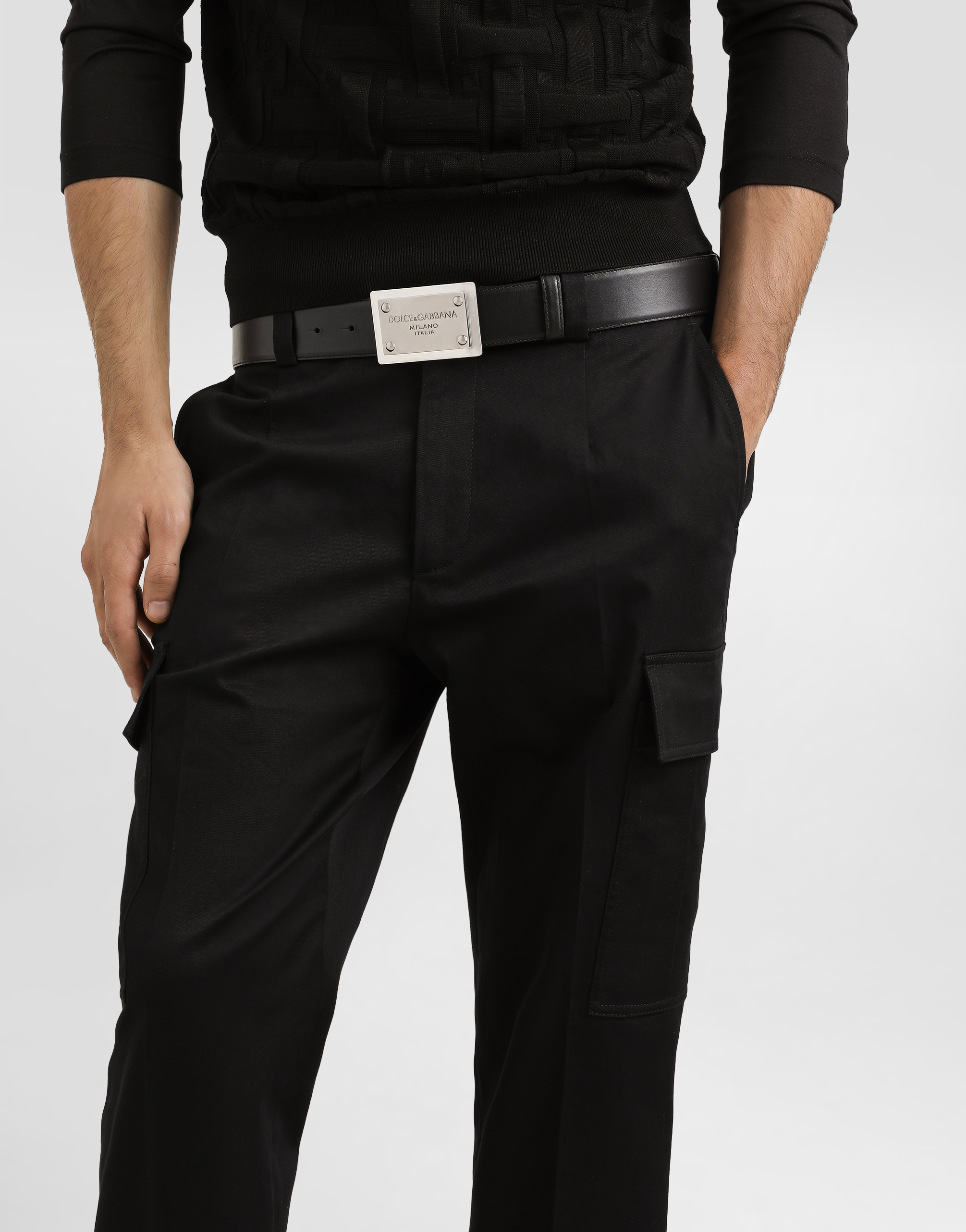 Dolce & Gabbana Cotton Cargo Pants In Black