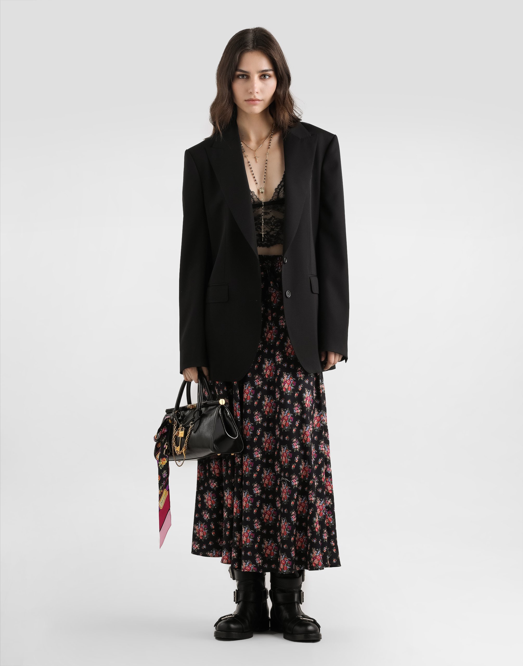 Dolce & Gabbana Wool Gabardine Jacket In Black