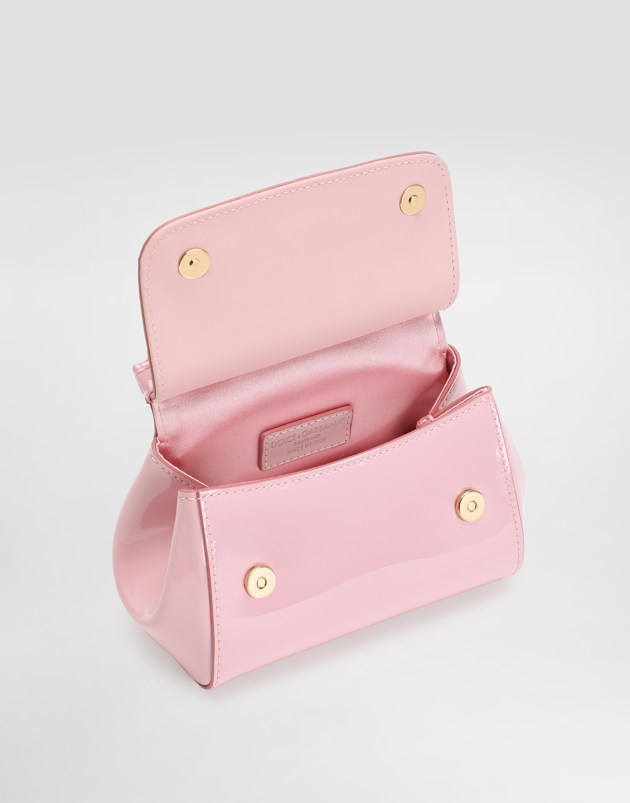 Dolce & Gabbana Patent Leather Mini Sicily Bag In Pink