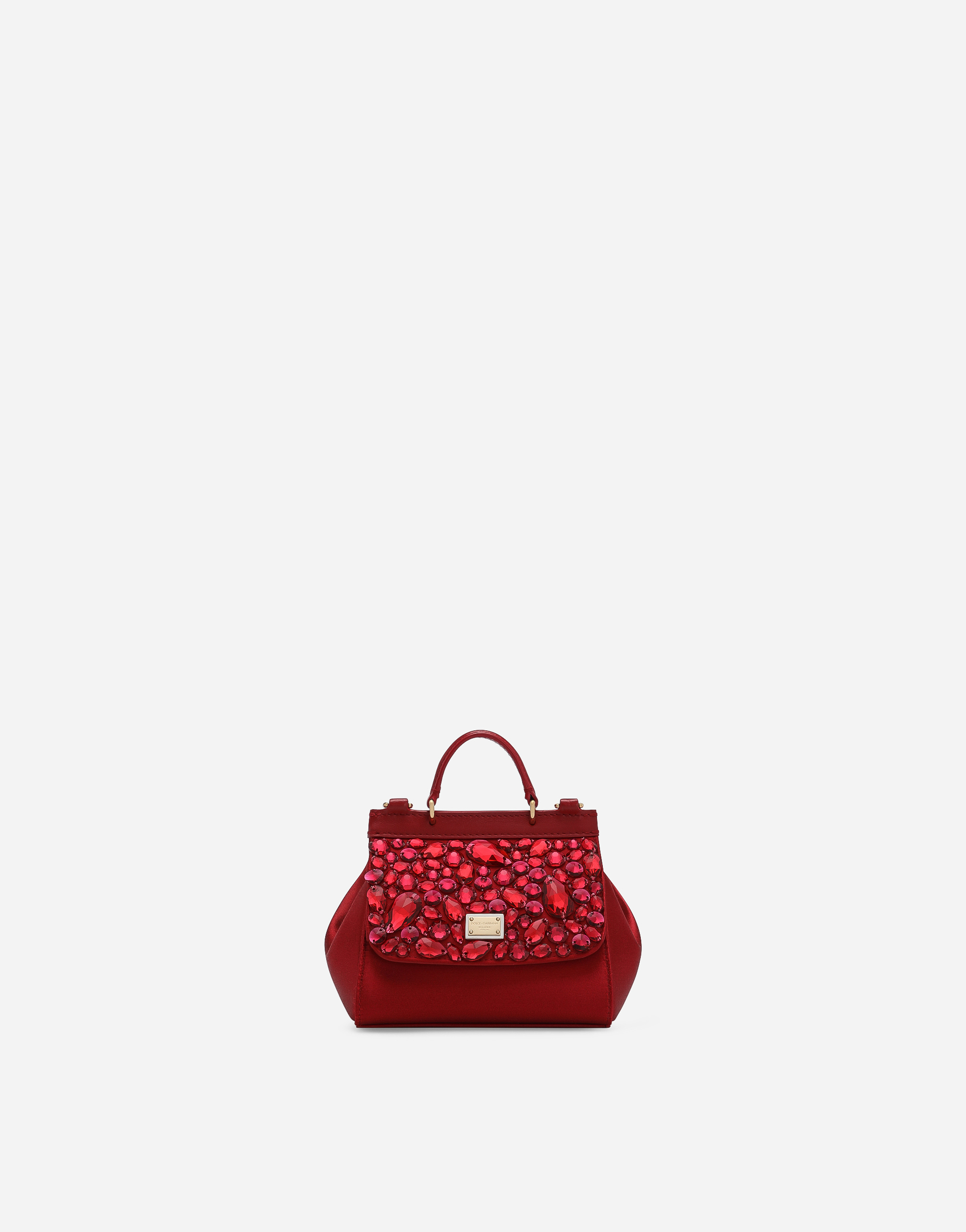 Dolce & Gabbana Satin Mini Sicily Handbag - Woman Accessories Red Leather Onesize