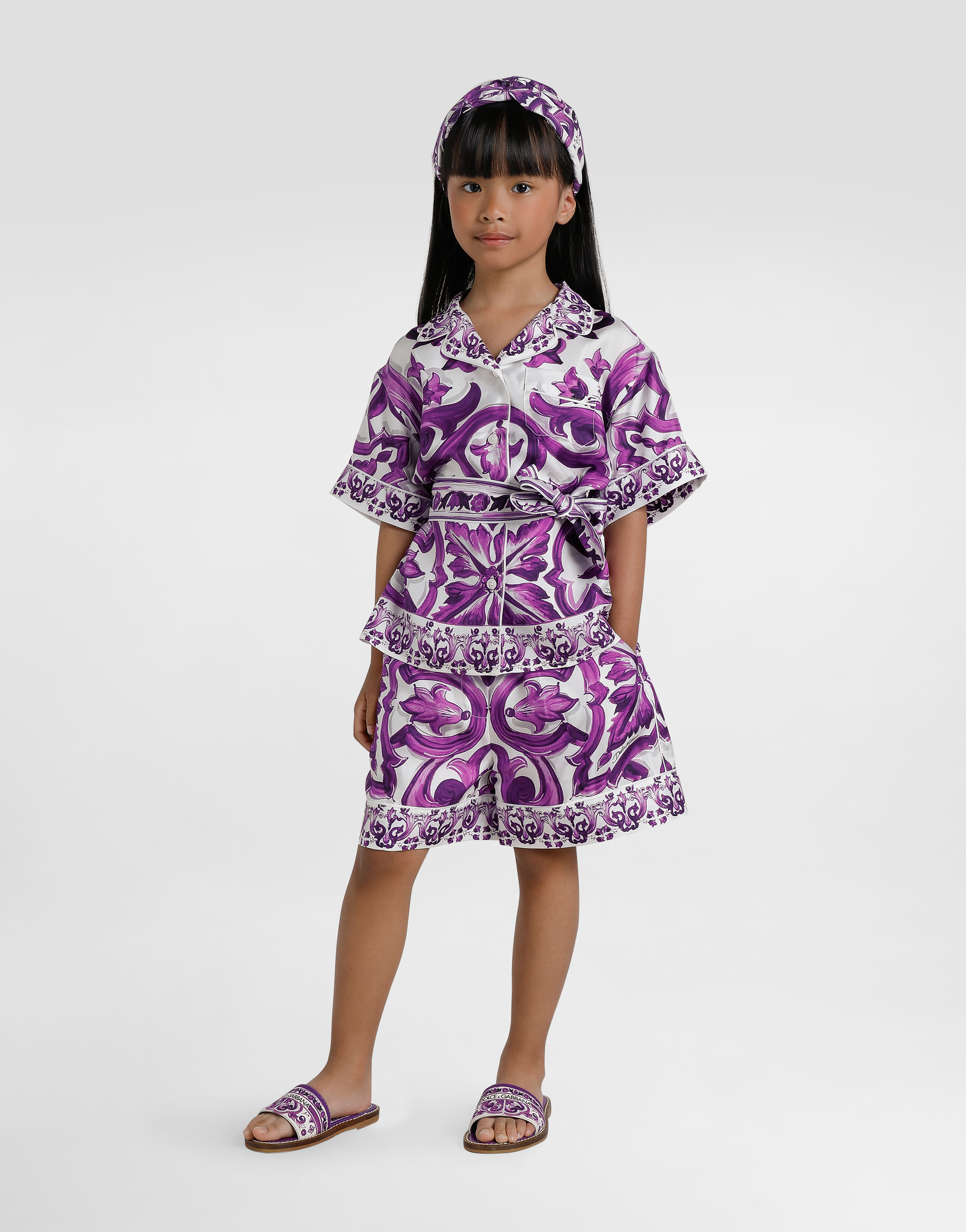 Majolica-print twill bermuda shorts