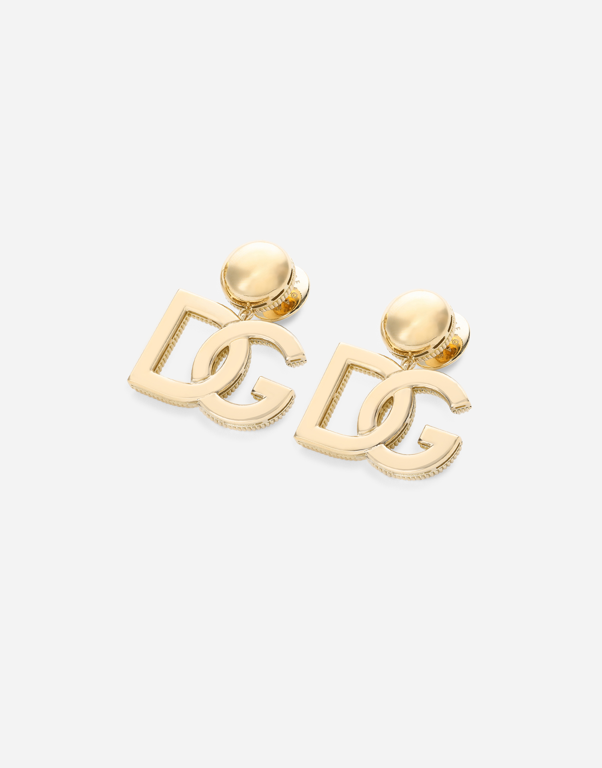 Shop Dolce & Gabbana Logo Earrings In Yellow 18kt Gold In Yellow Gold