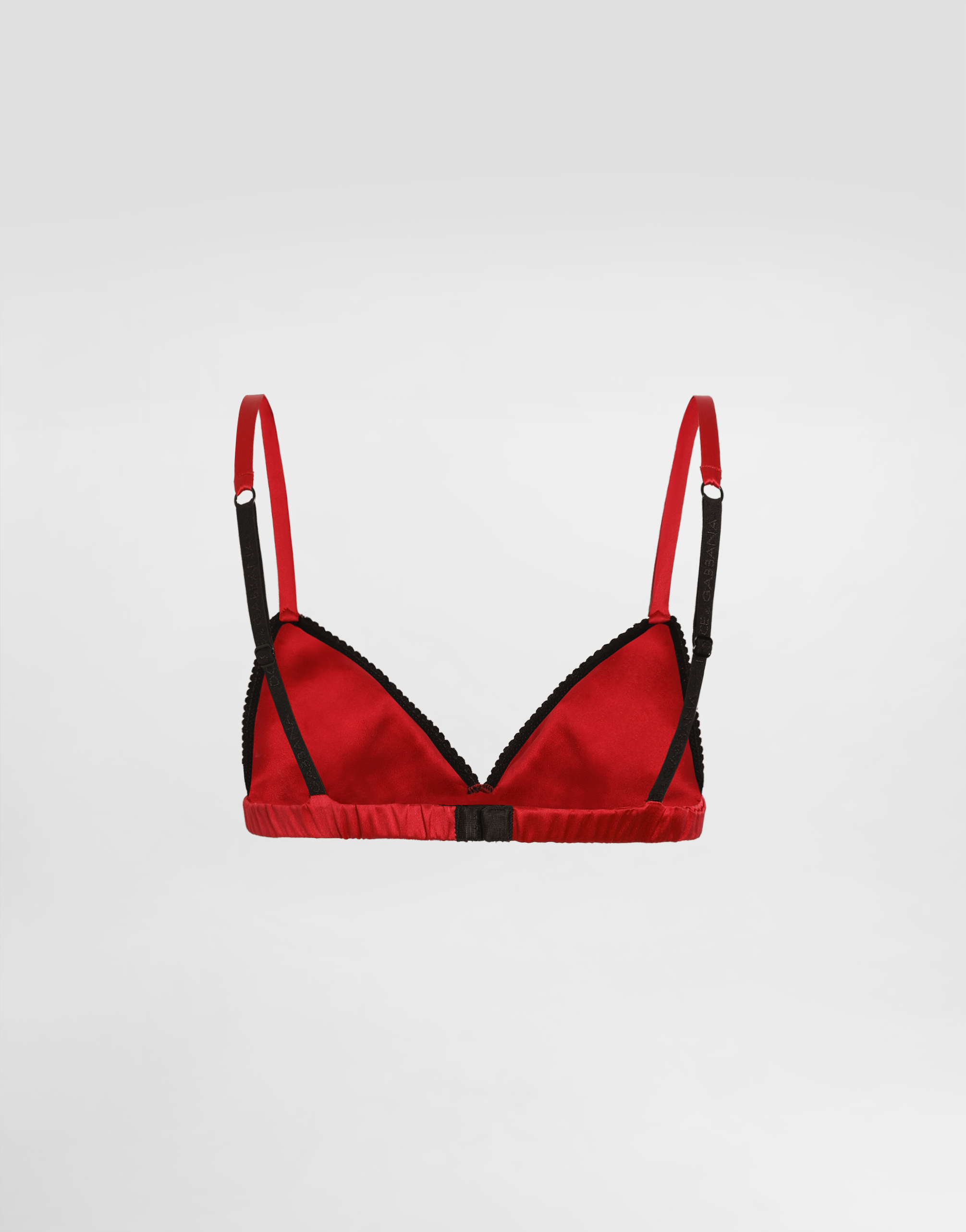 Dolce & Gabbana Satin Triangle Bra In Red