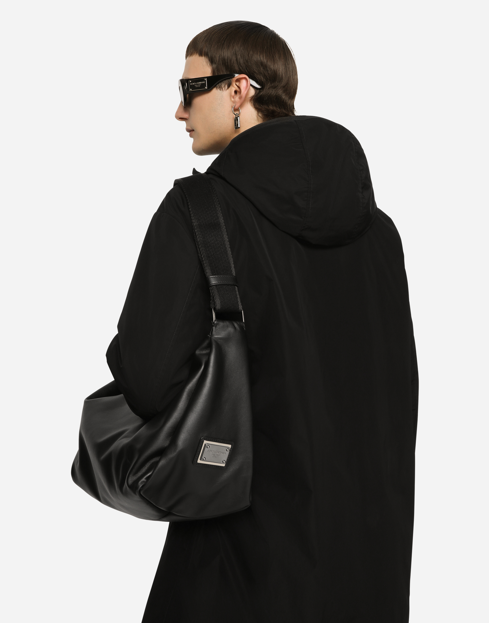 Shop Dolce & Gabbana Calfskin Soft Bag In Black