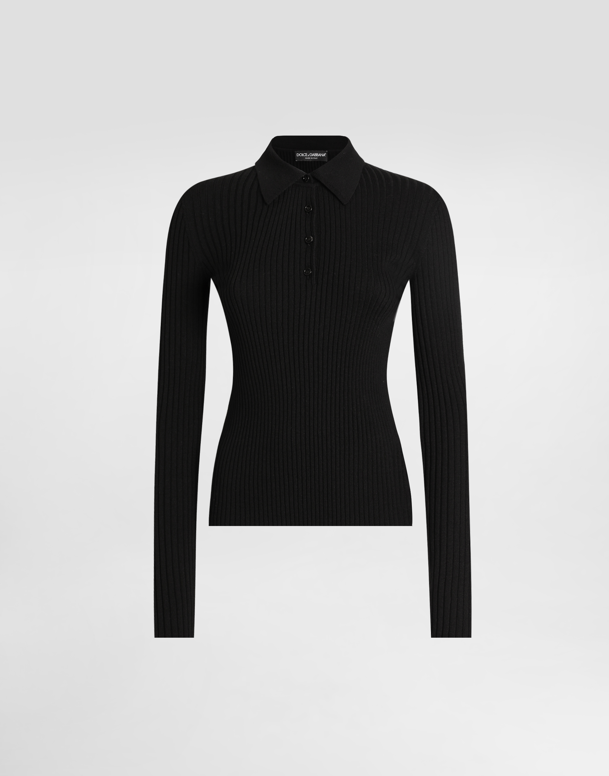 Dolce & Gabbana Ribbed Wool Pullover In Black