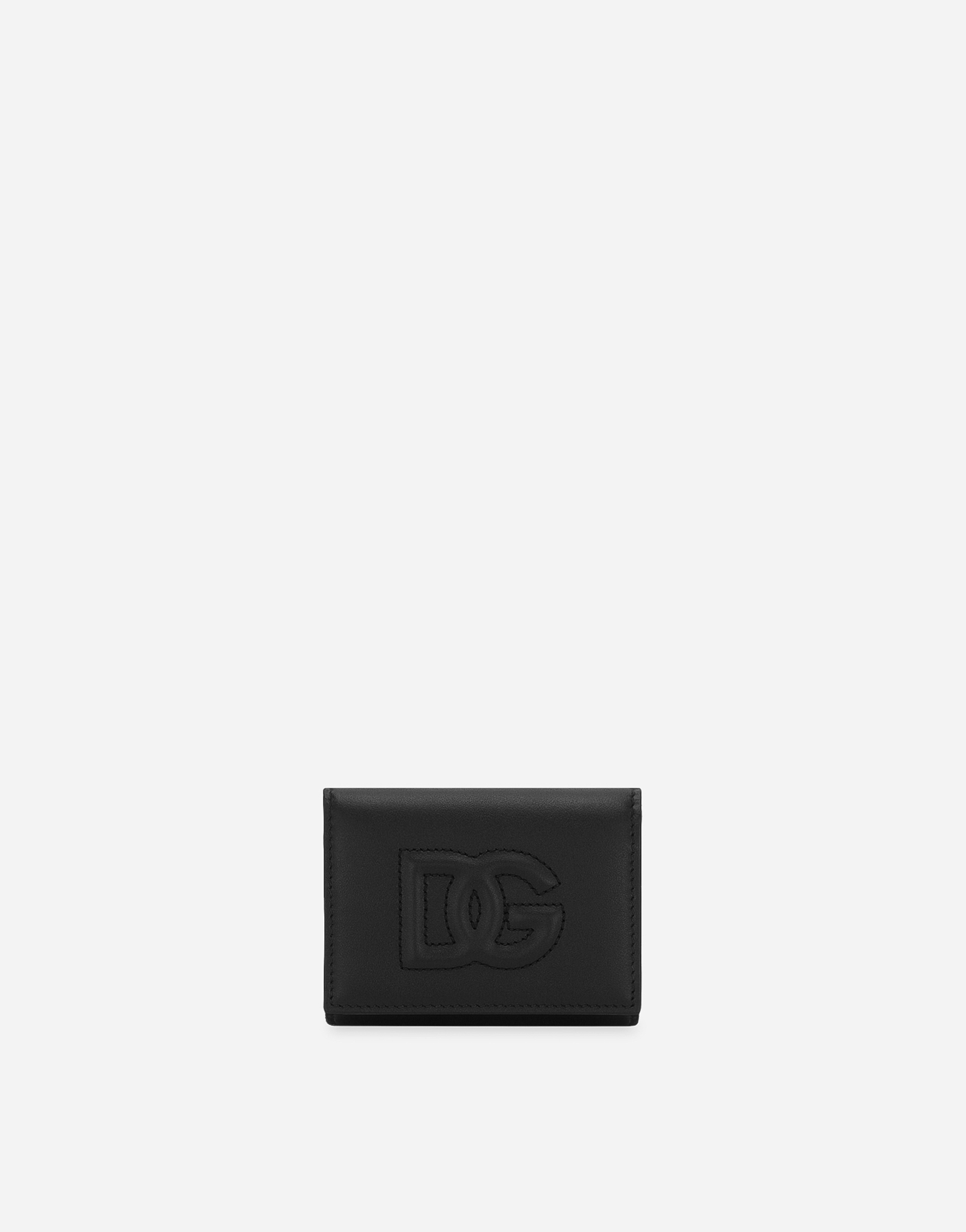 Dolce & Gabbana Dg Logo French Flap Wallet In Black