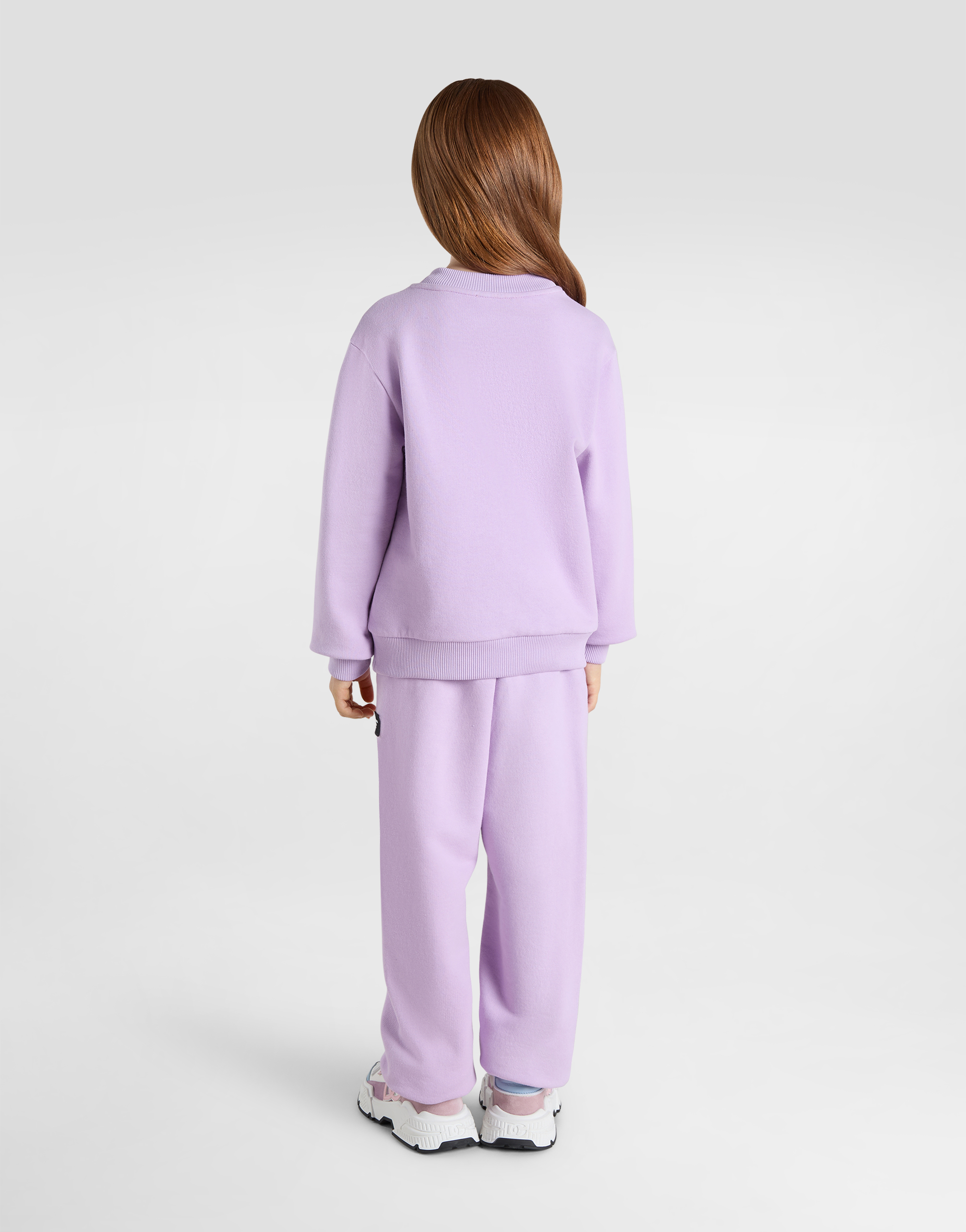 Dolce & Gabbana Fleece Jogging Pants With Branded Tag In Lilac
