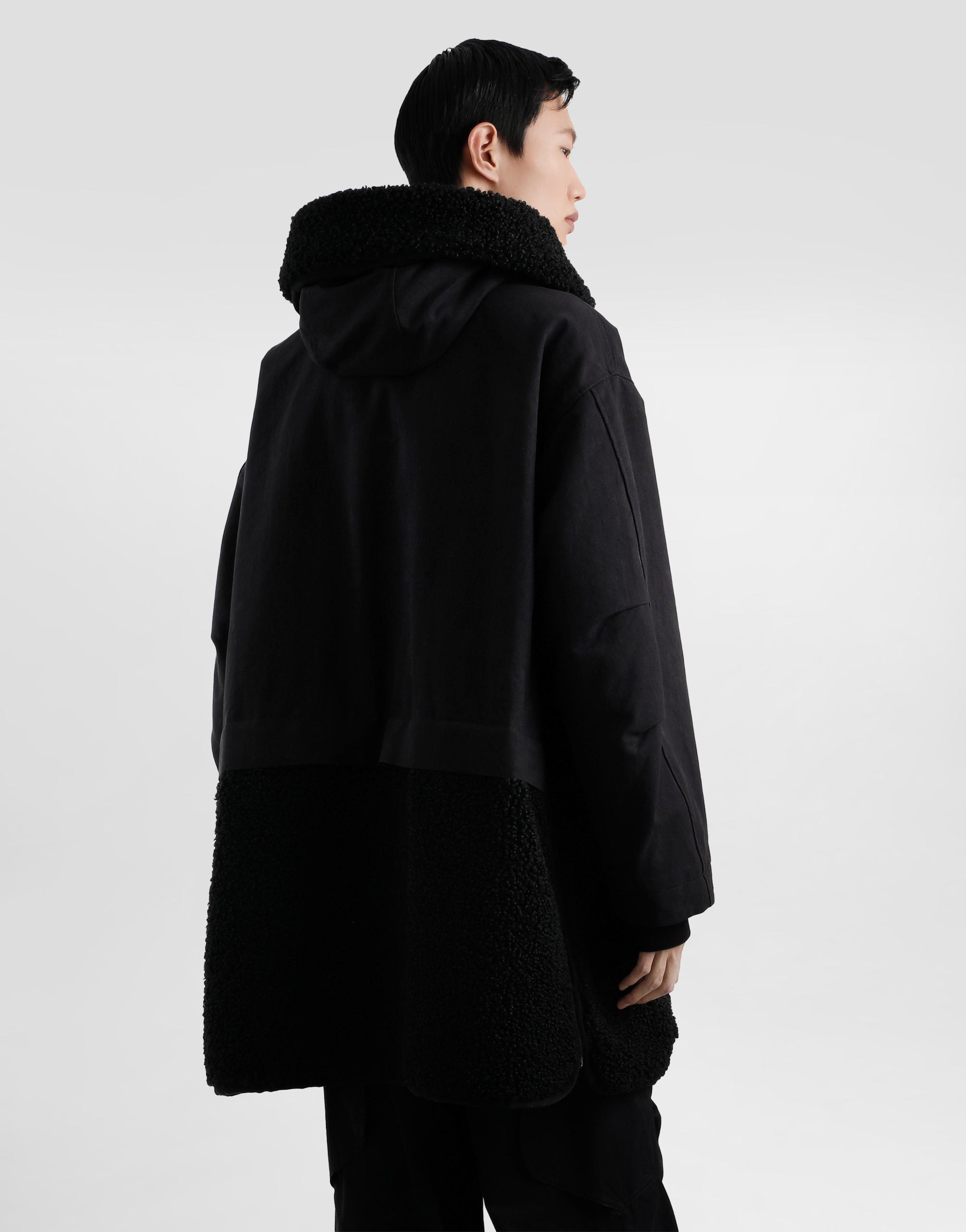 Waxed long down jacket