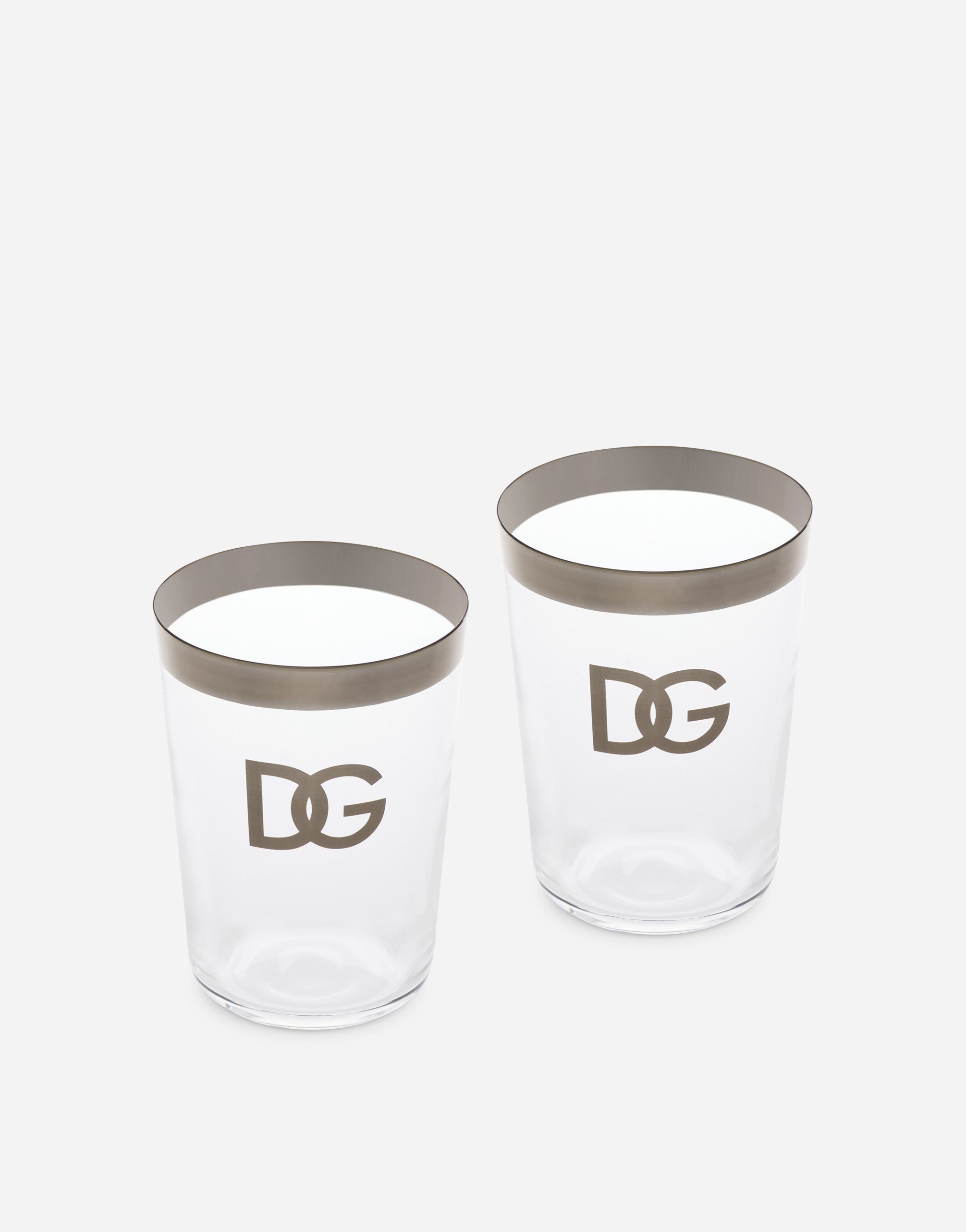 Dolce & Gabbana Set 2 Beverage Glasses In Multicolor