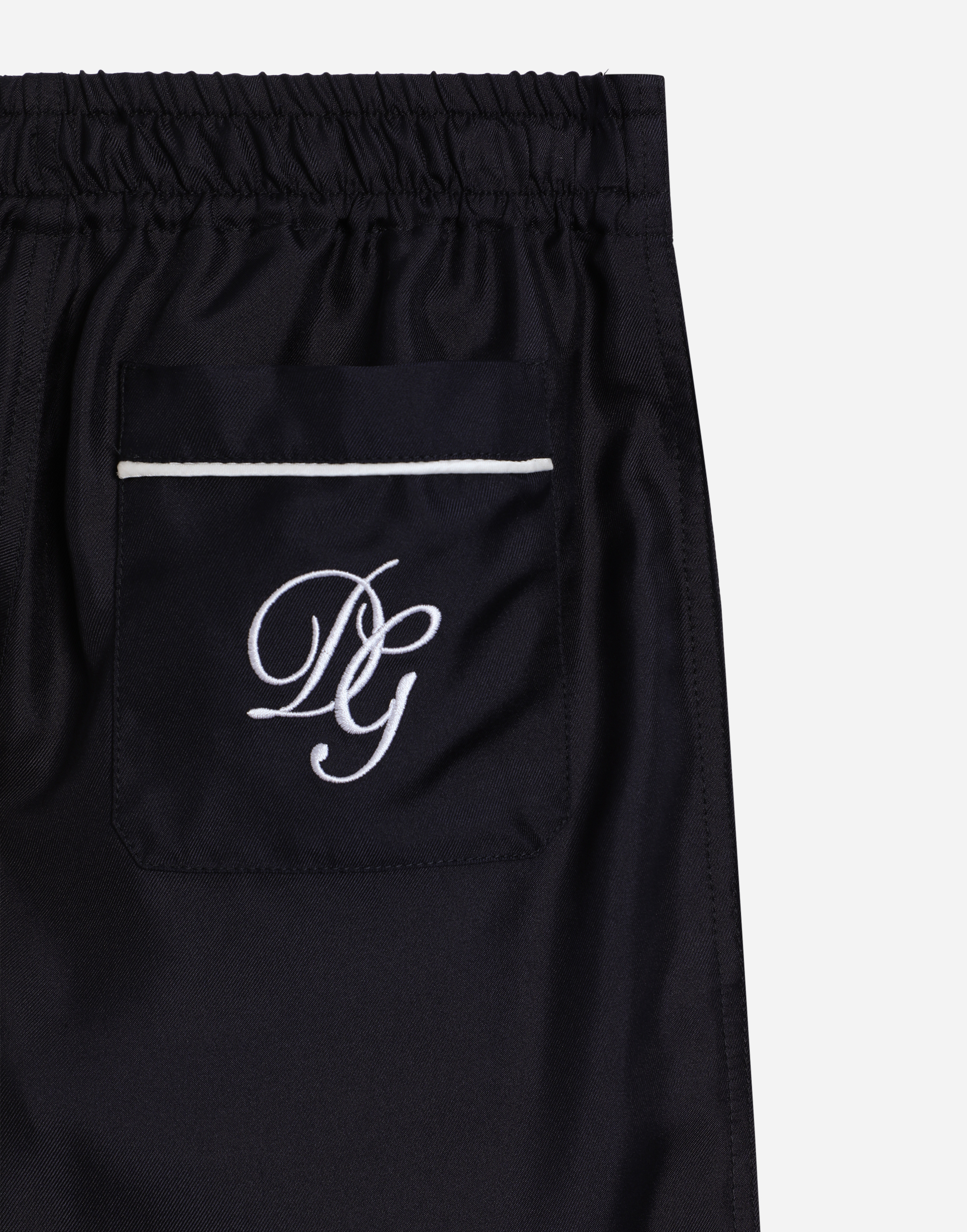 Dolce & Gabbana Twill Pajama Pants With Dg Logo In Blue