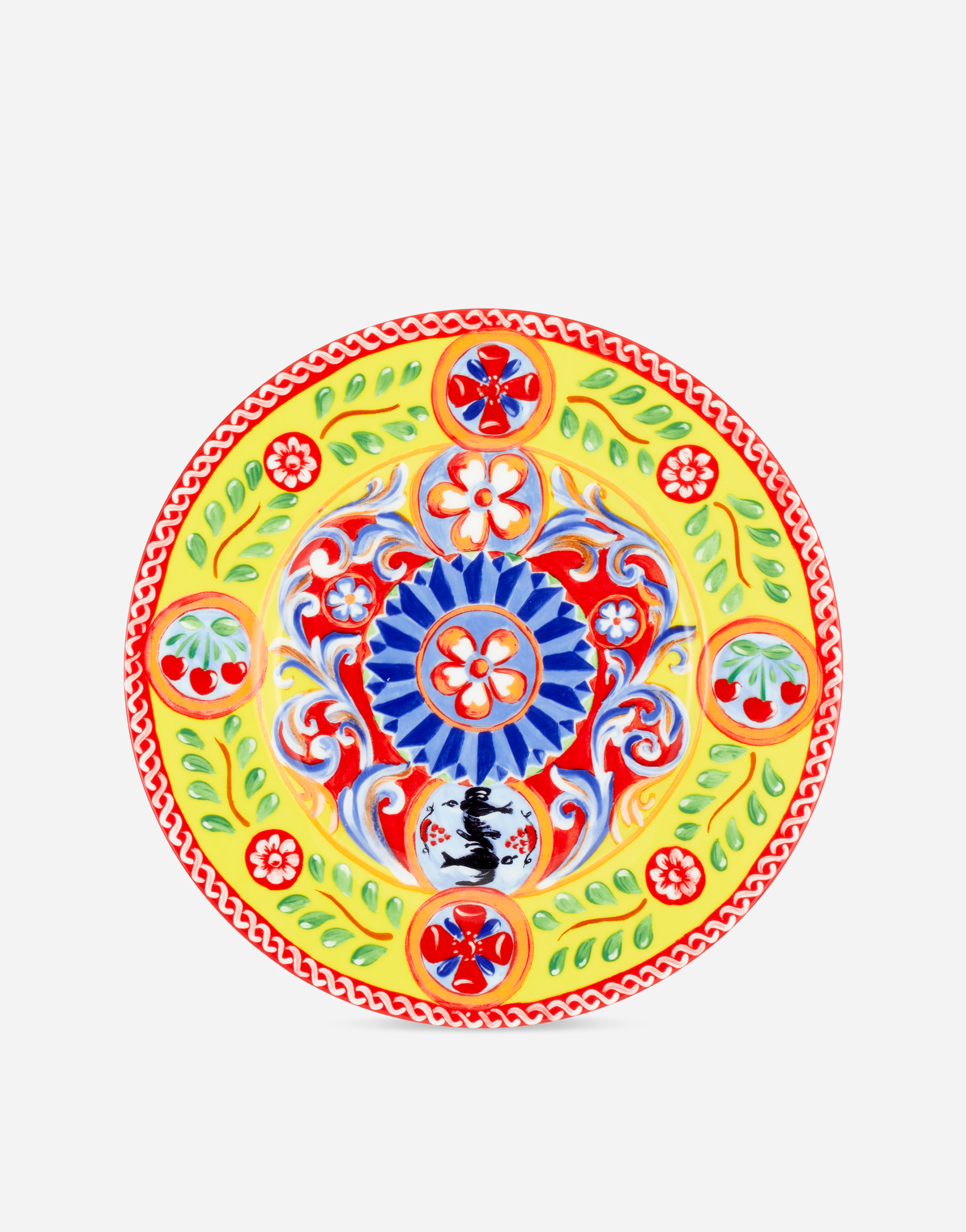 Dolce & Gabbana Set 2 Dinner Plates In Fine Porcelain In Multicolor