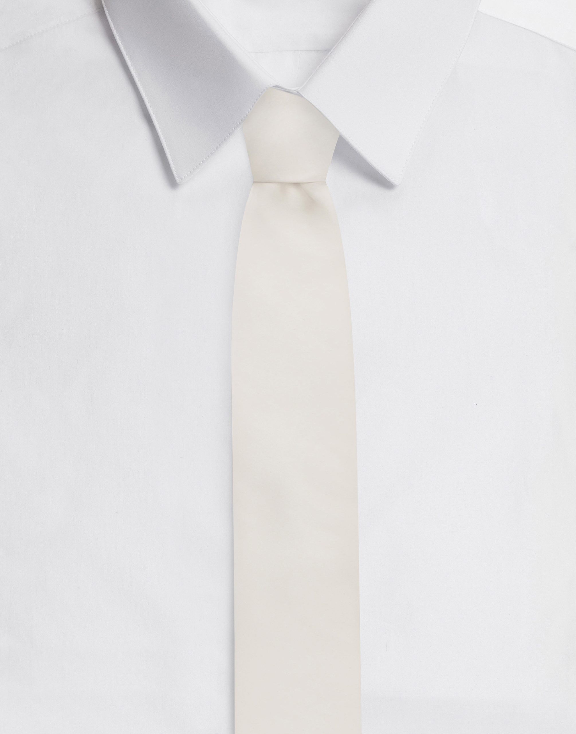 Shop Dolce & Gabbana 6-cm Silk Blade Tie With Dg Logo Embroidery In White