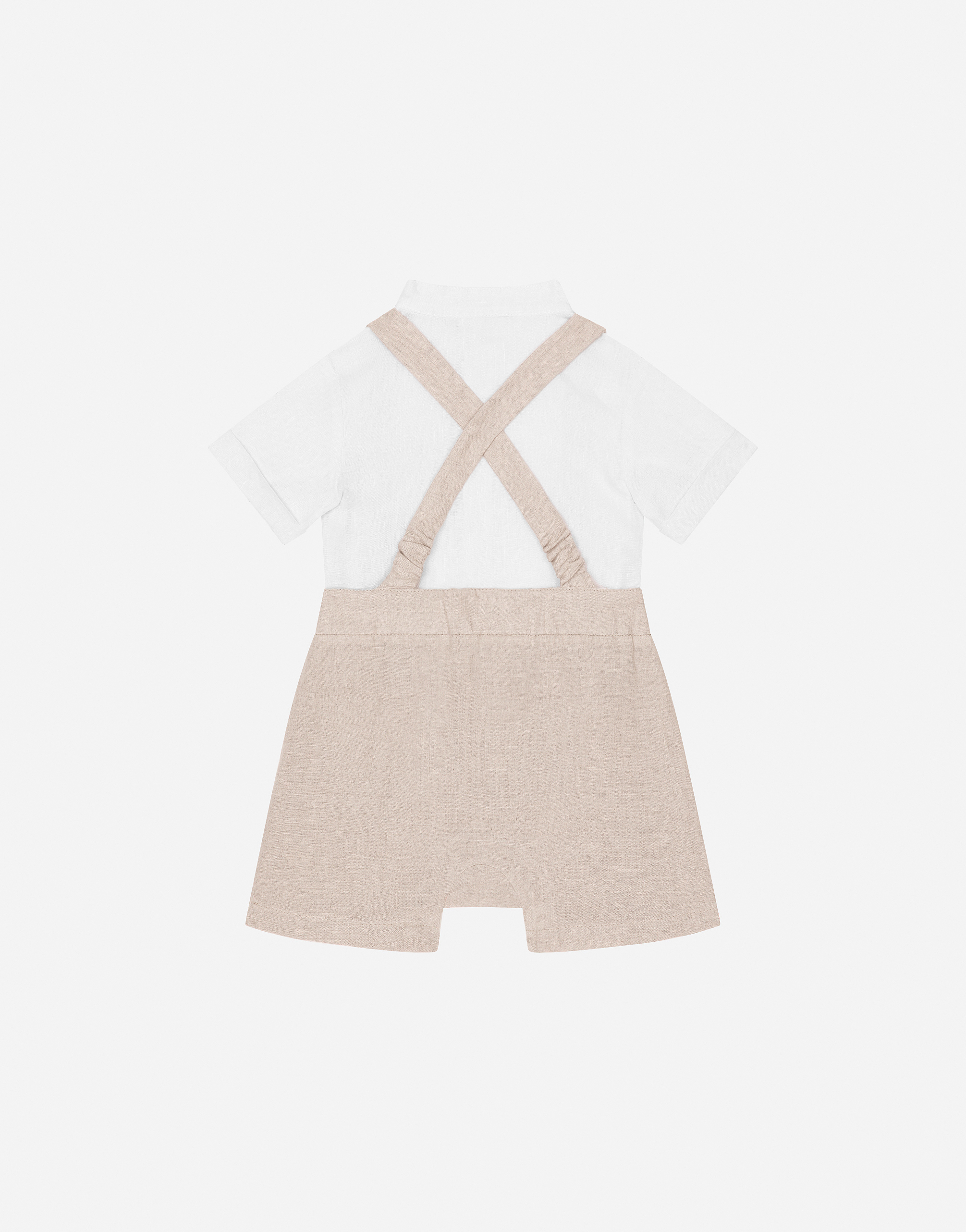  Dolce & Gabbana Strampler Aus Leinen Mit Trägern Und -logo - Mann Geschenk-set Und Body Mehrfarbig 0/3 Months 
