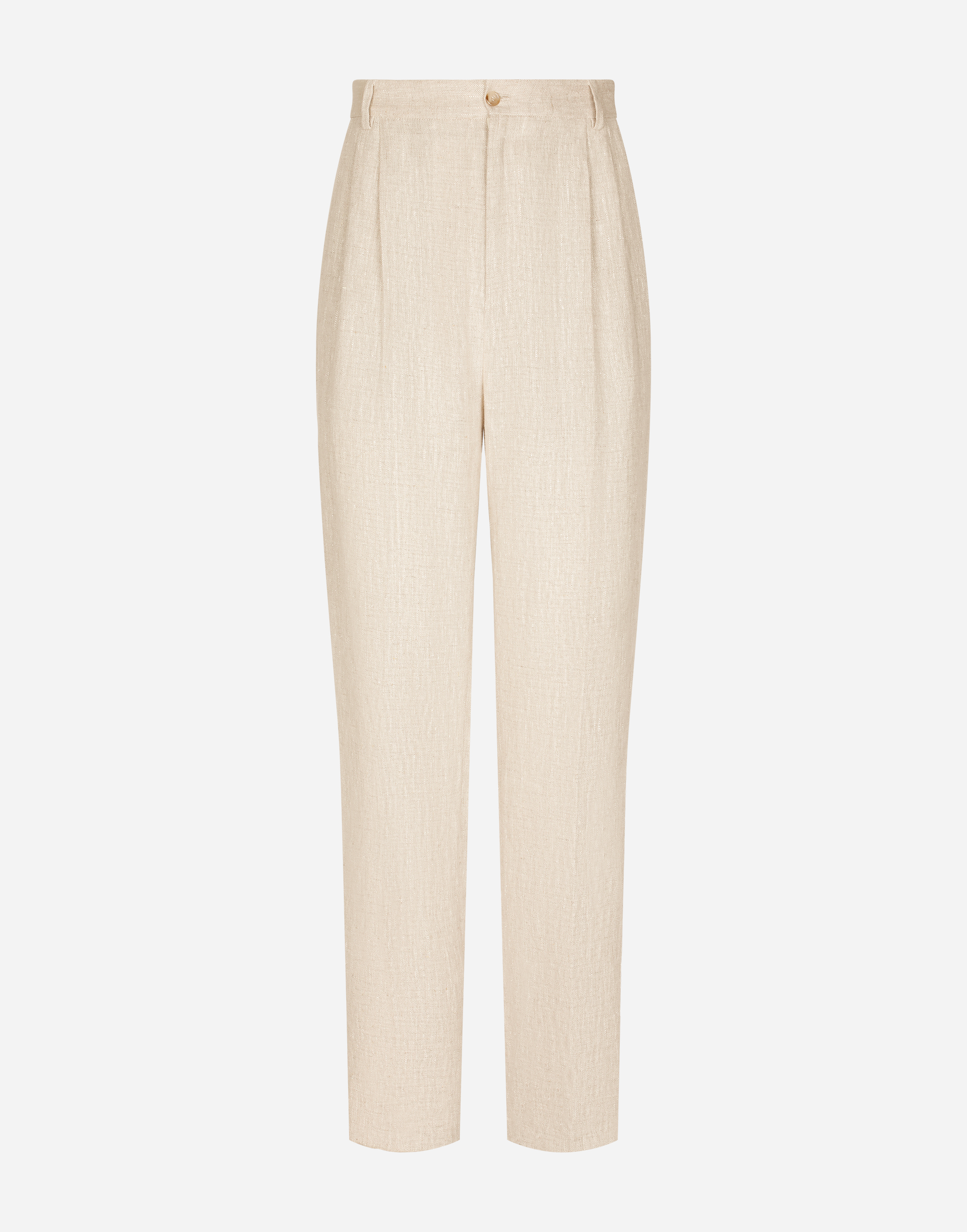 Dolce & Gabbana High-waisted Flax Trousers In Light Pink
