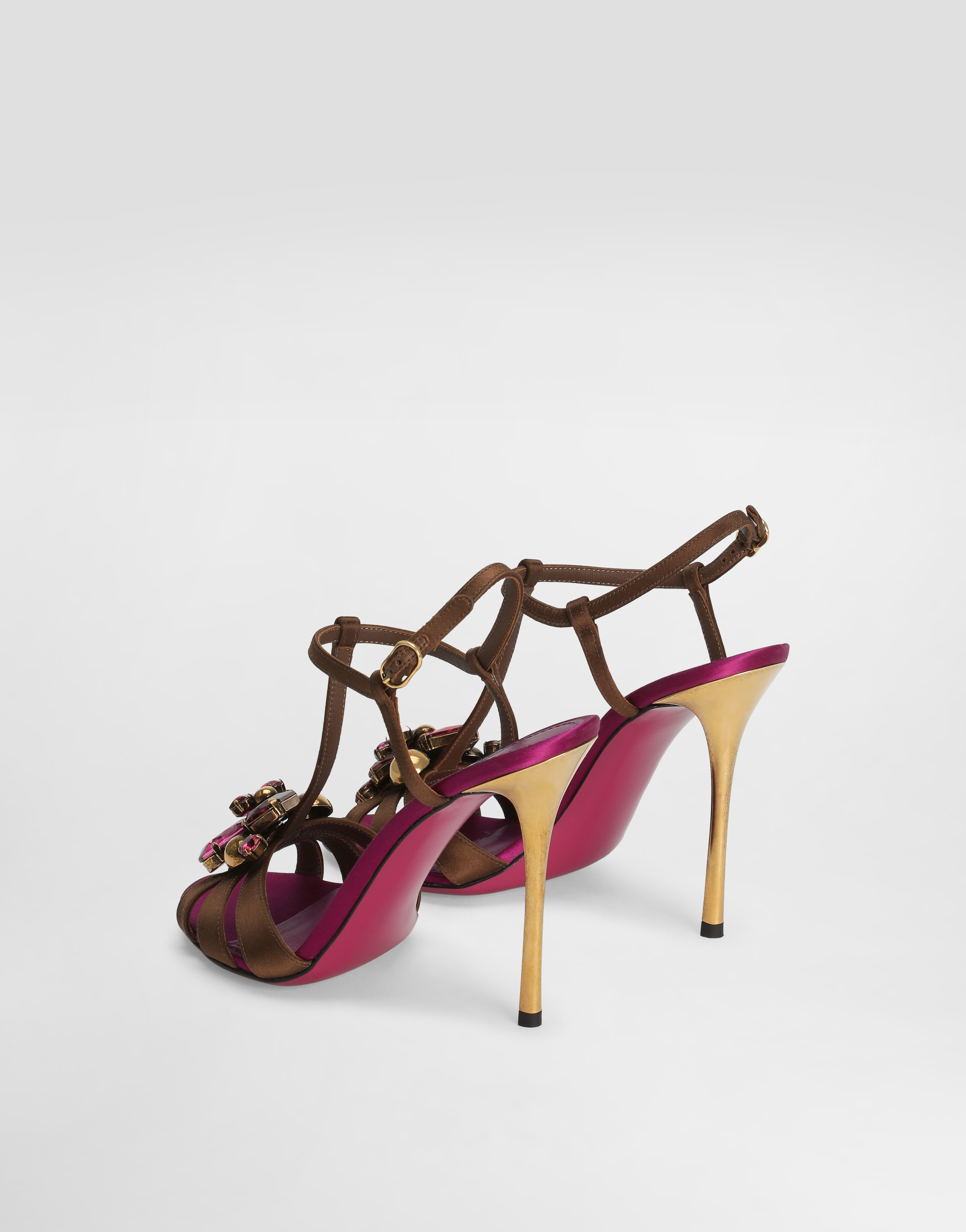  Dolce & Gabbana Dolce & Gabbana Keira 2.0 Satin Sandals With Embellishments - Woman Sandals And Wedges Multicolor 35 