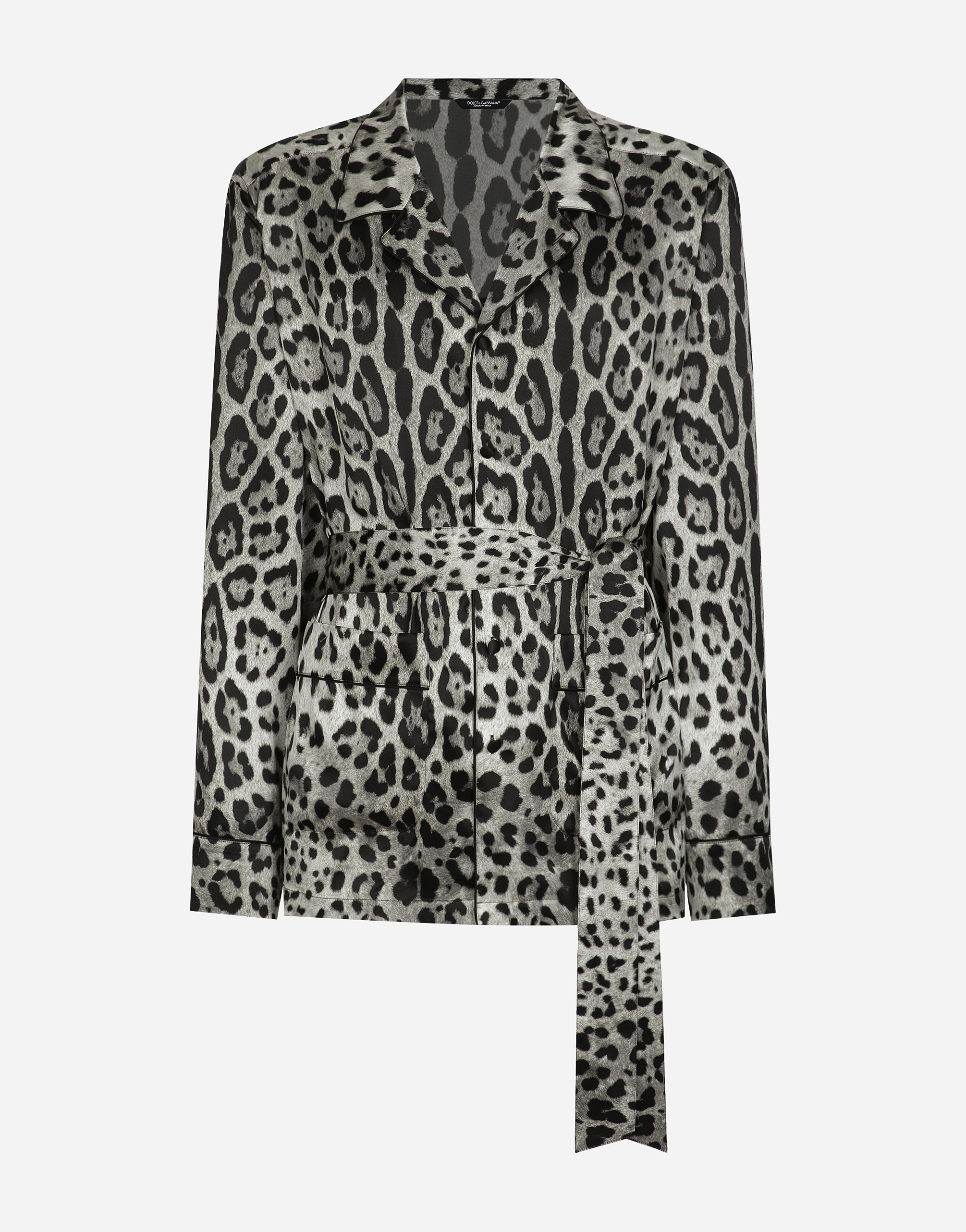 Dolce & Gabbana Leopard-print Satin Robe - Man Underwear And Loungewear Print