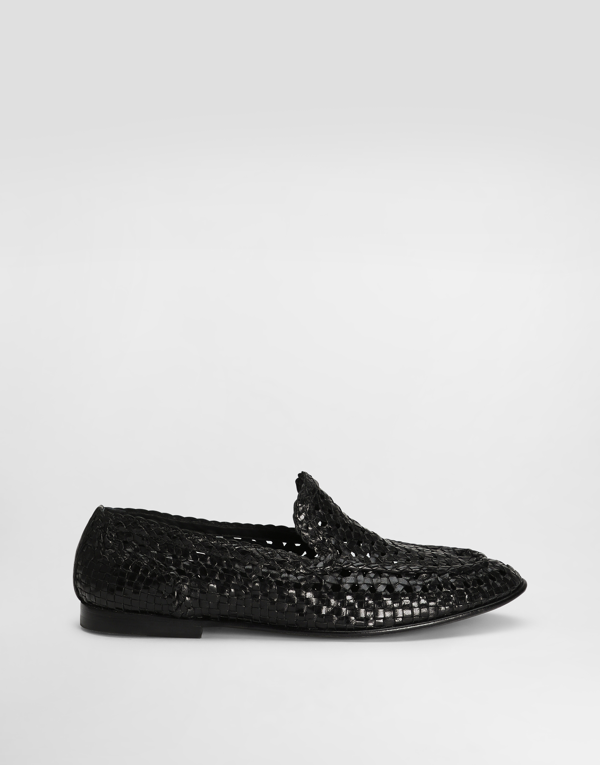 Dolce & Gabbana Polished Goatskin Slippers - Man Driver Shoes And Loafers Black