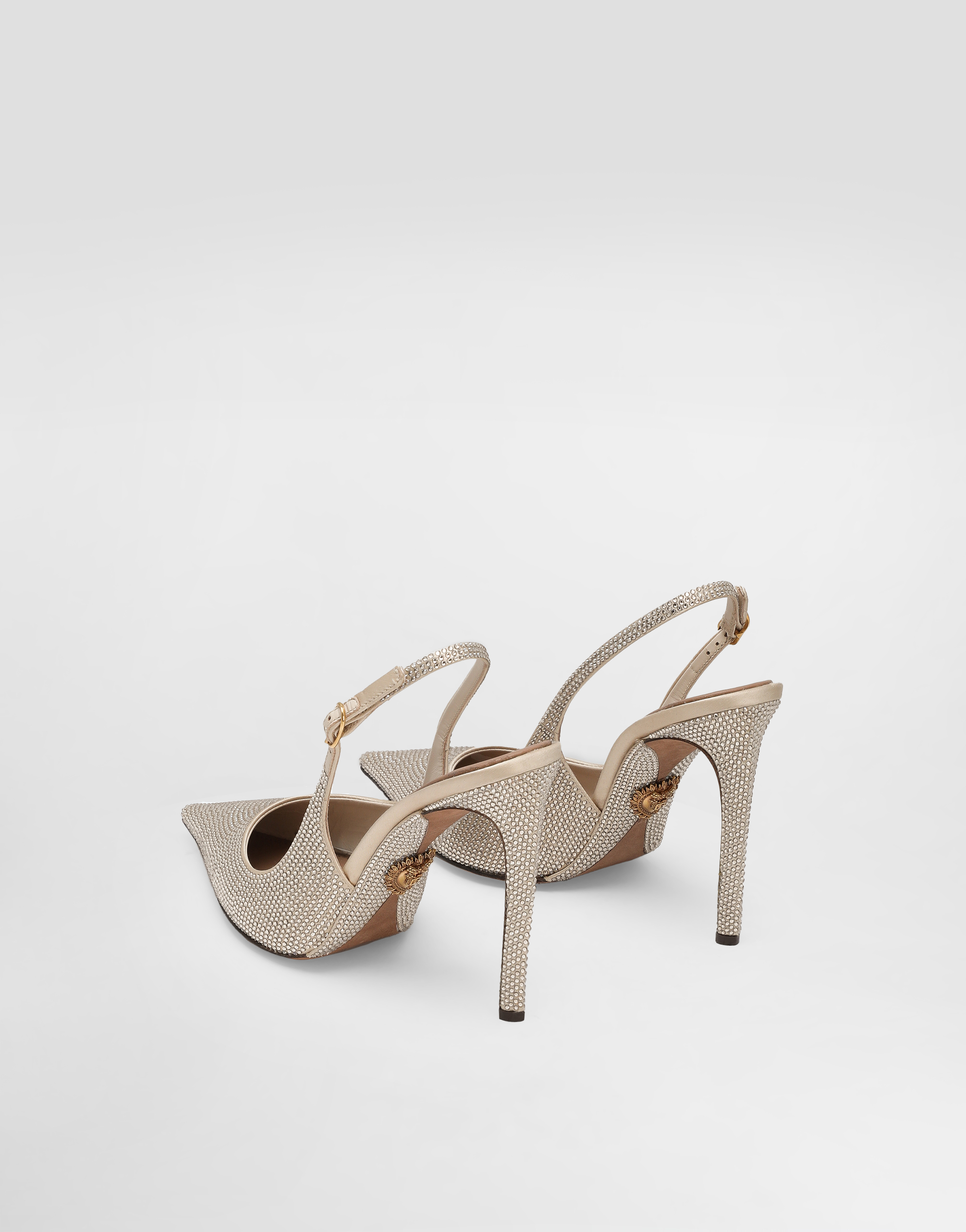 Devotion satin slingback with rhinestones