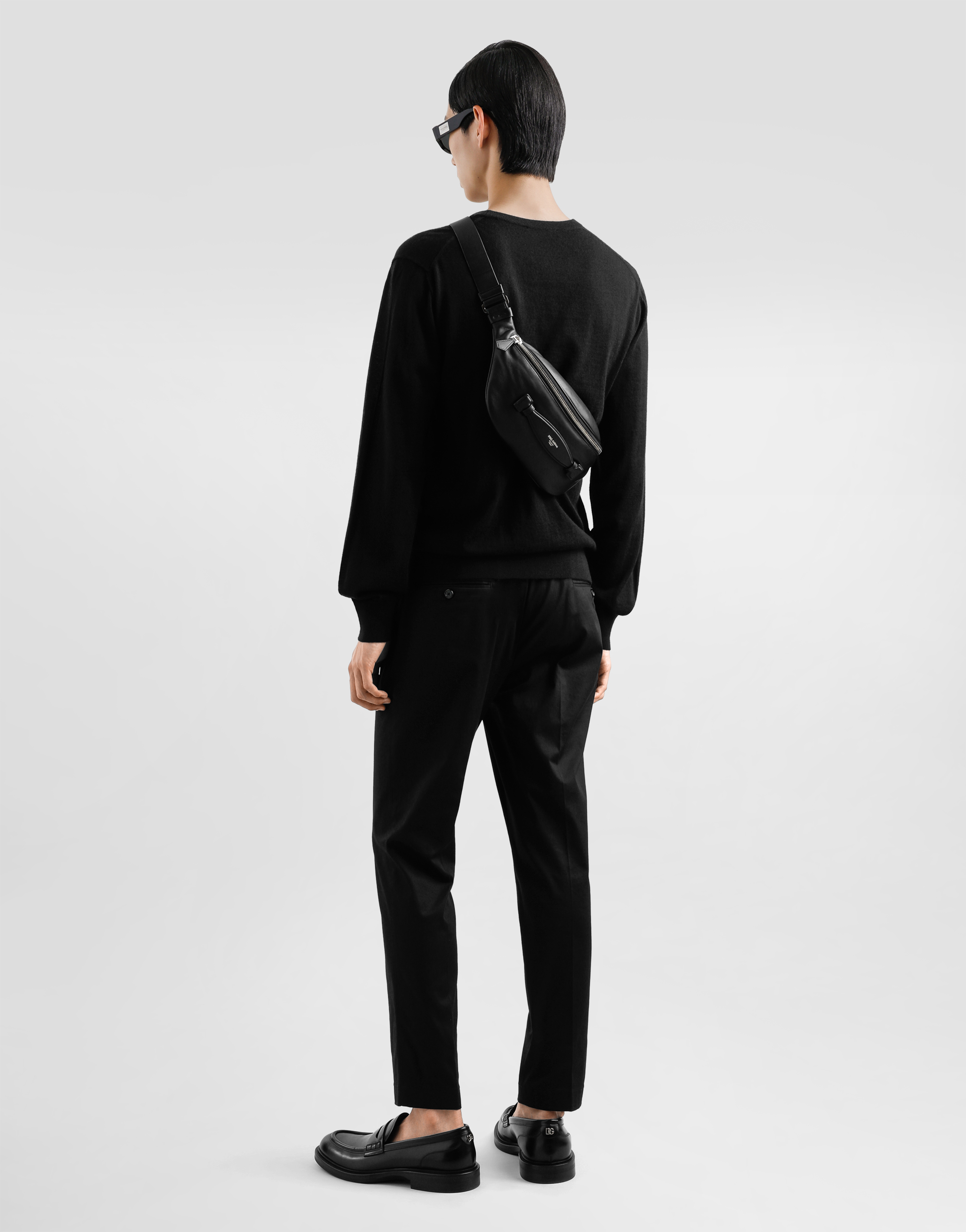 Dolce & Gabbana Calfskin Nappa Leather Belt Bag In Black
