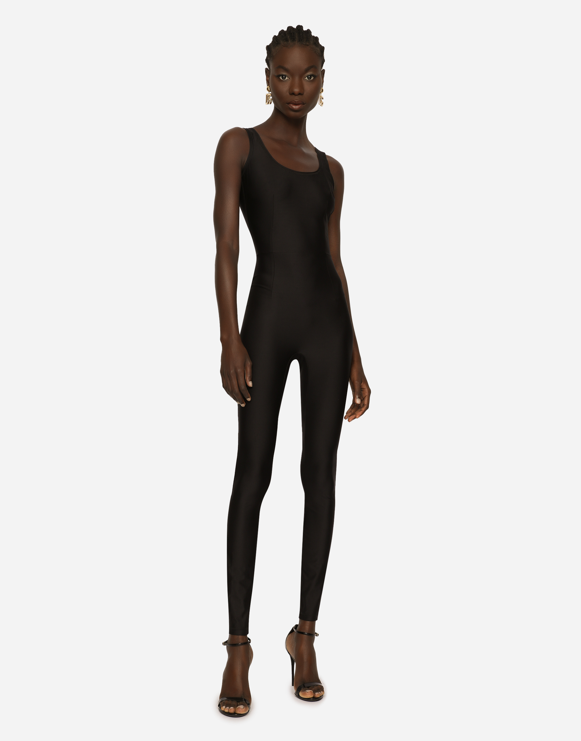Dolce & Gabbana Black Sleeveless Bodycon Women Jumpsuit Dress In Black