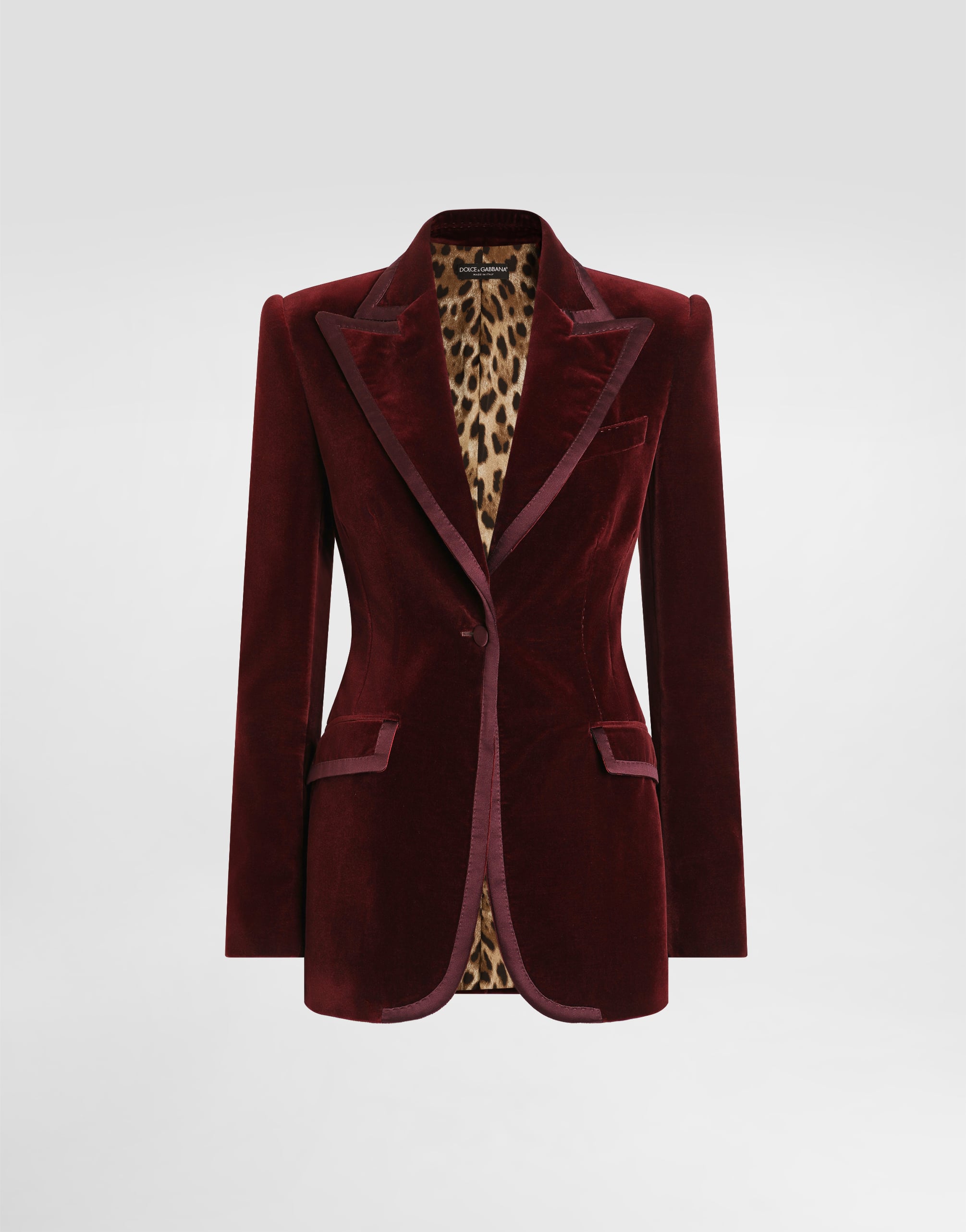 Turlington single-breasted jacket in velvet in Purple for Women