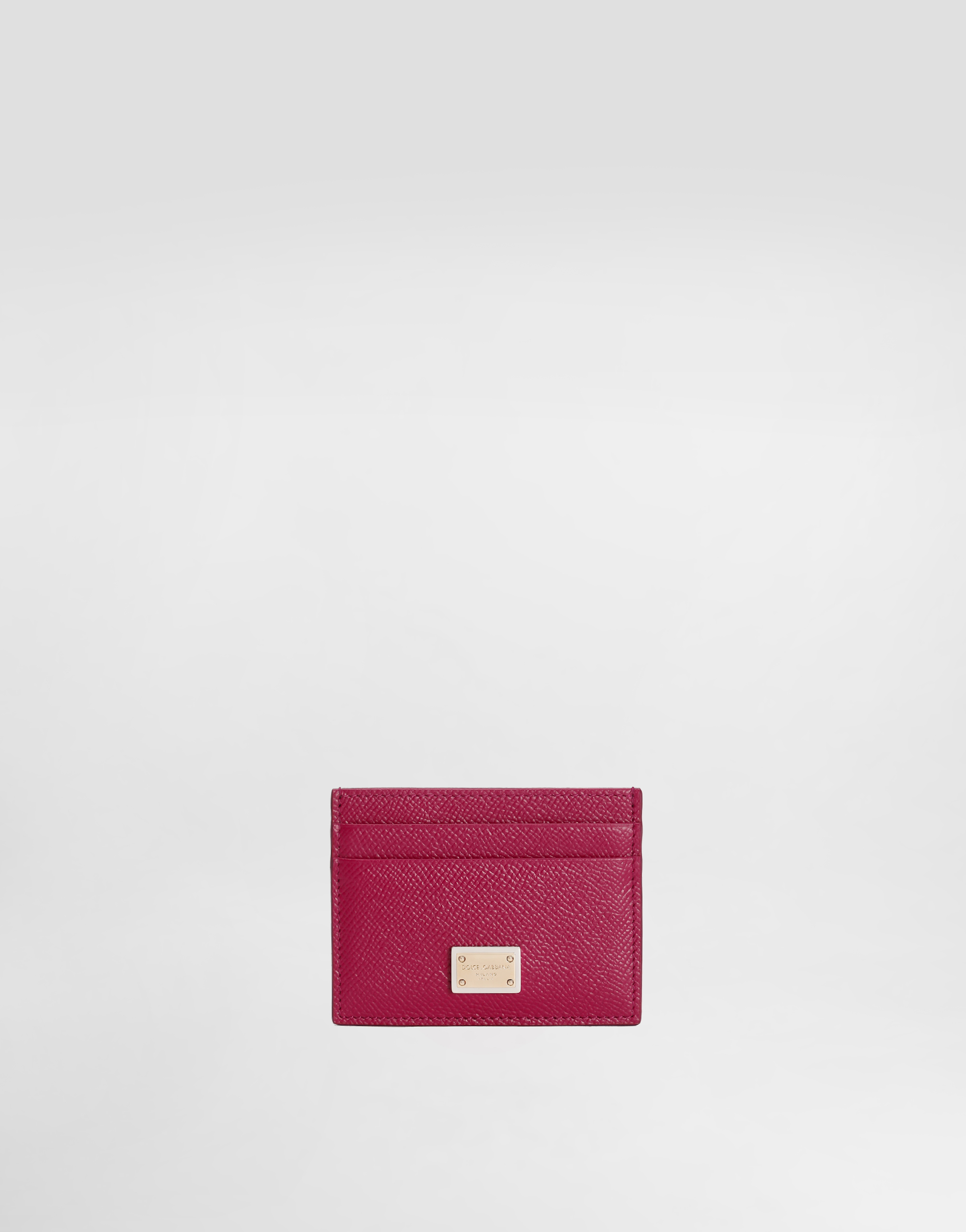 Dolce & Gabbana Dauphine Calfskin Card Holder In Fuchsia