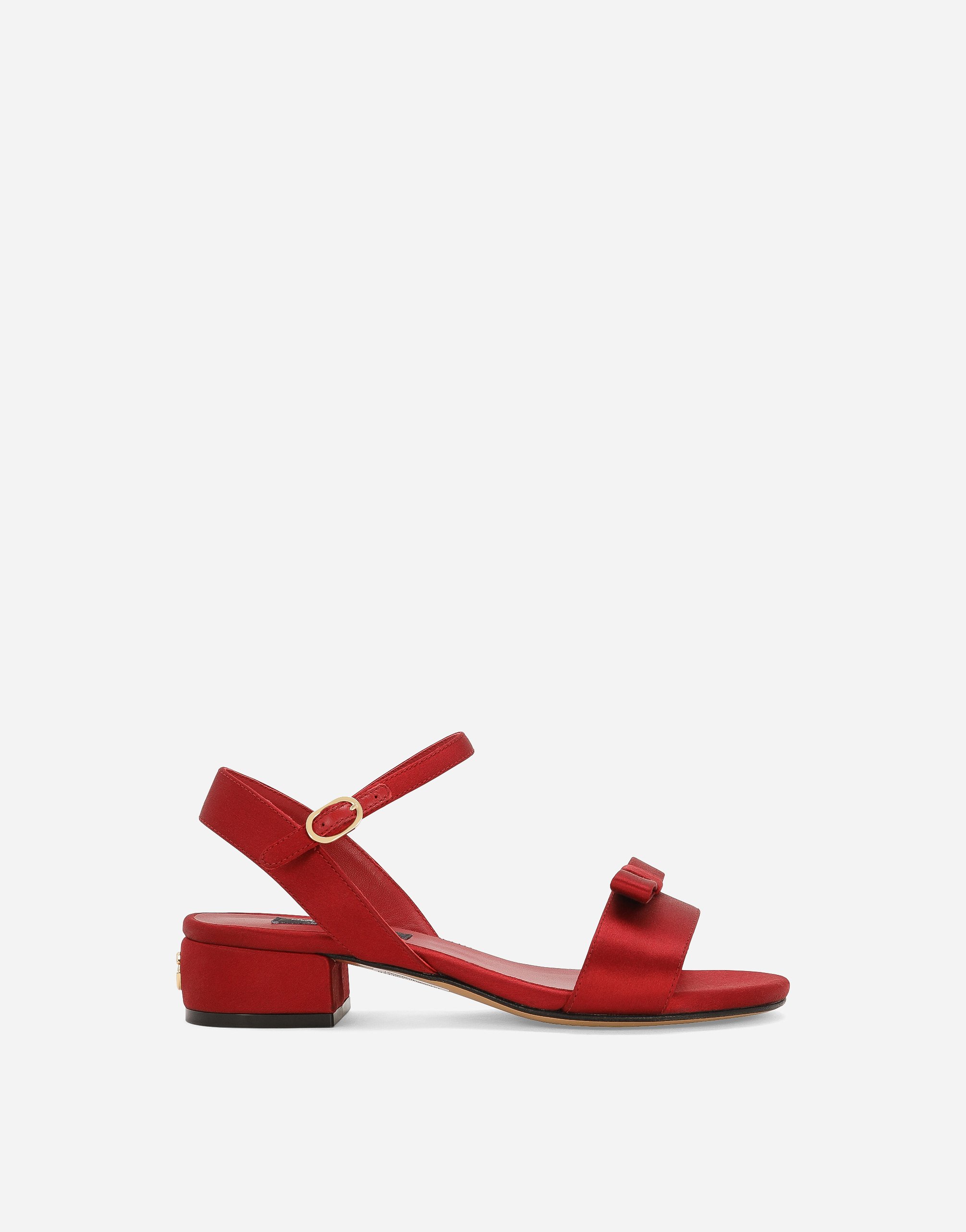 Dolce & Gabbana Satin Sandals In Red