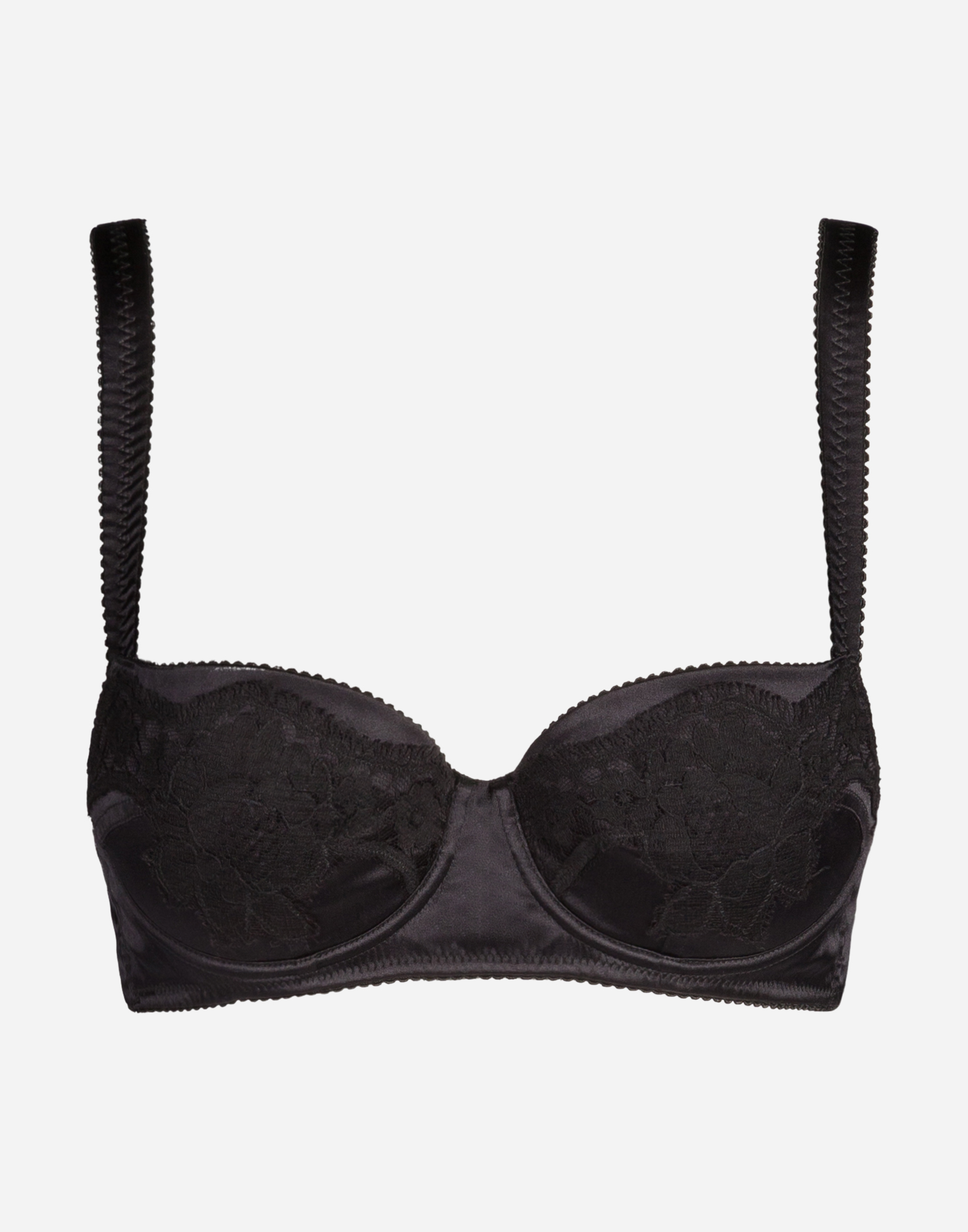 【DOLCE＆GABBANA】サテン レース パッド入り バルコニー ブラ O1A19TFUADG_W0001_0.jpg